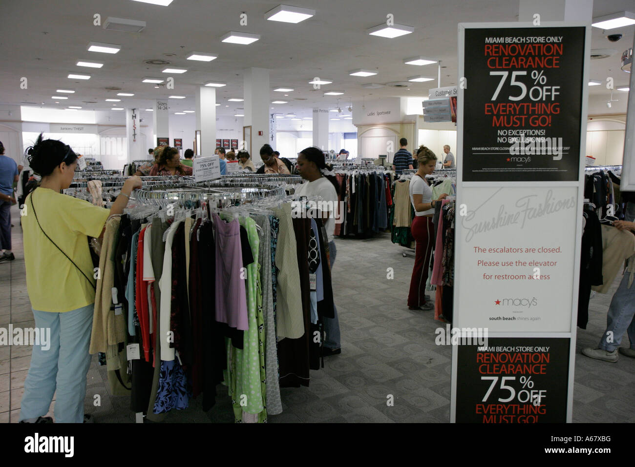 Miami Beach Florida Macy&#39;s Department Store Renovation Clearance Sale Stock Photo, Royalty Free ...
