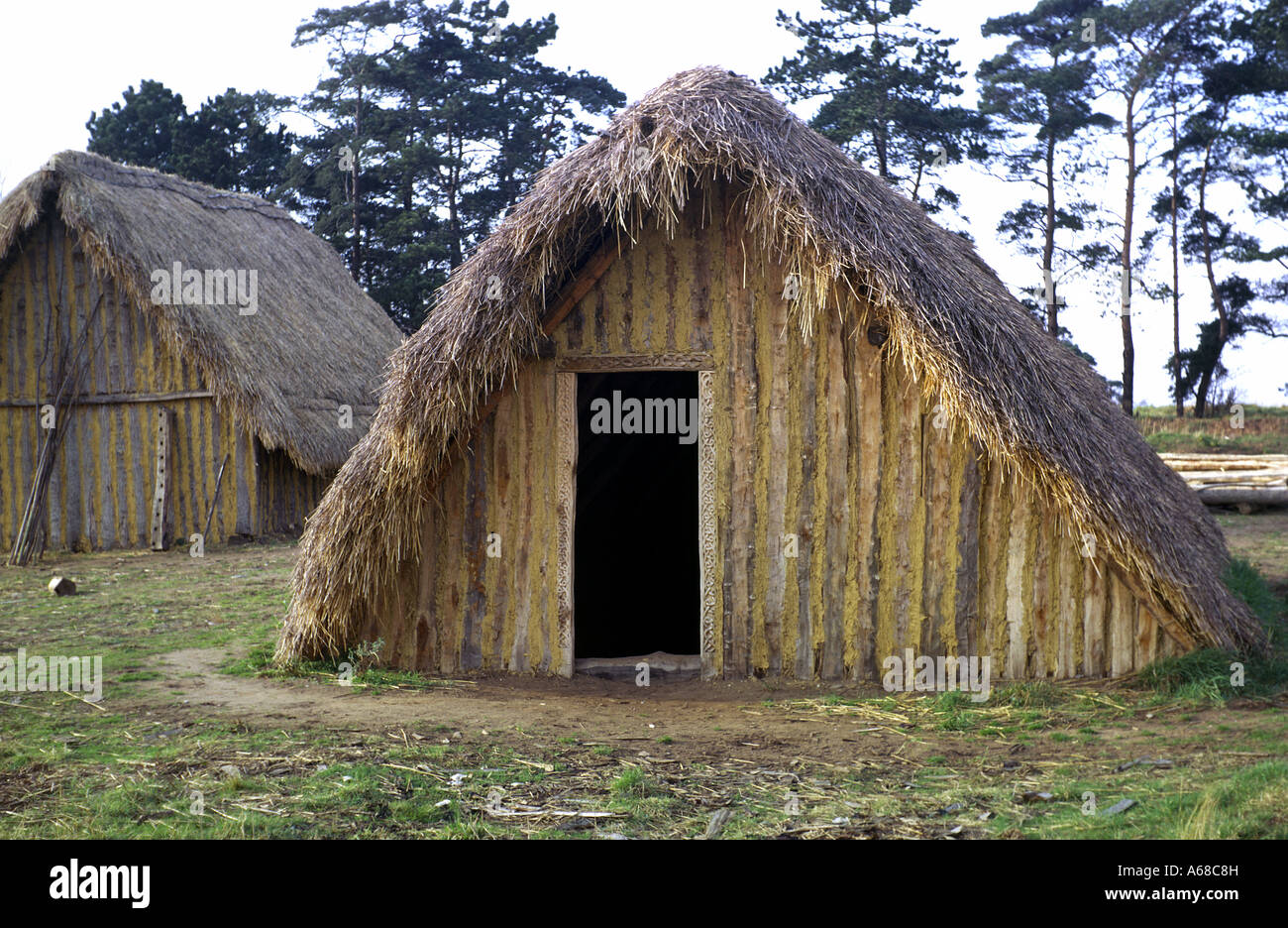 Reconstructed Anglo Saxon House Stock Photo Royalty Free Image 