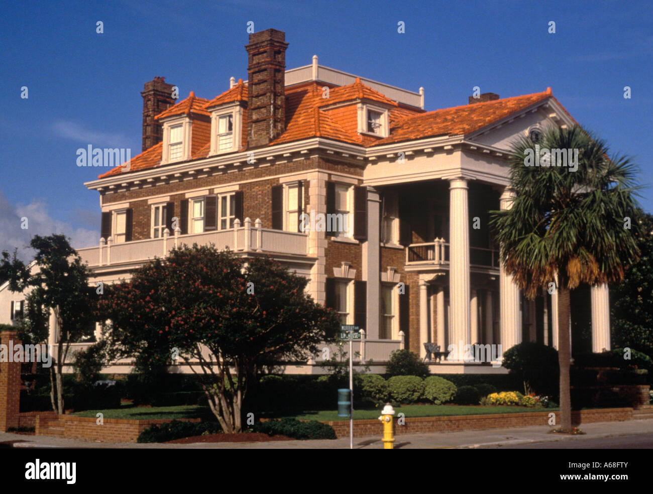Historic house on Battery Charleston South Carolina Stock Photo