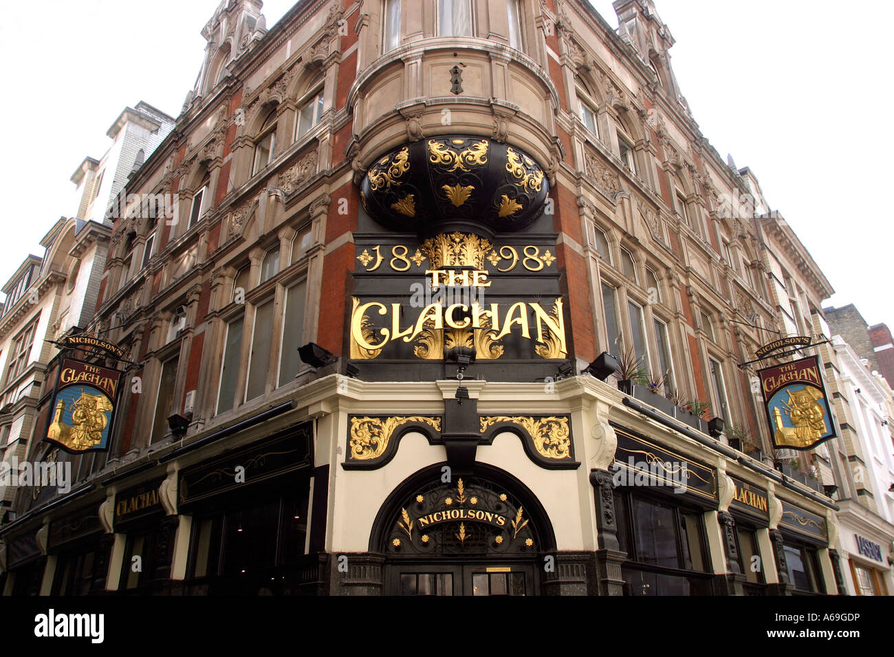 UK London Soho Kingly Street The Claghan pub ornate Victorian Stock