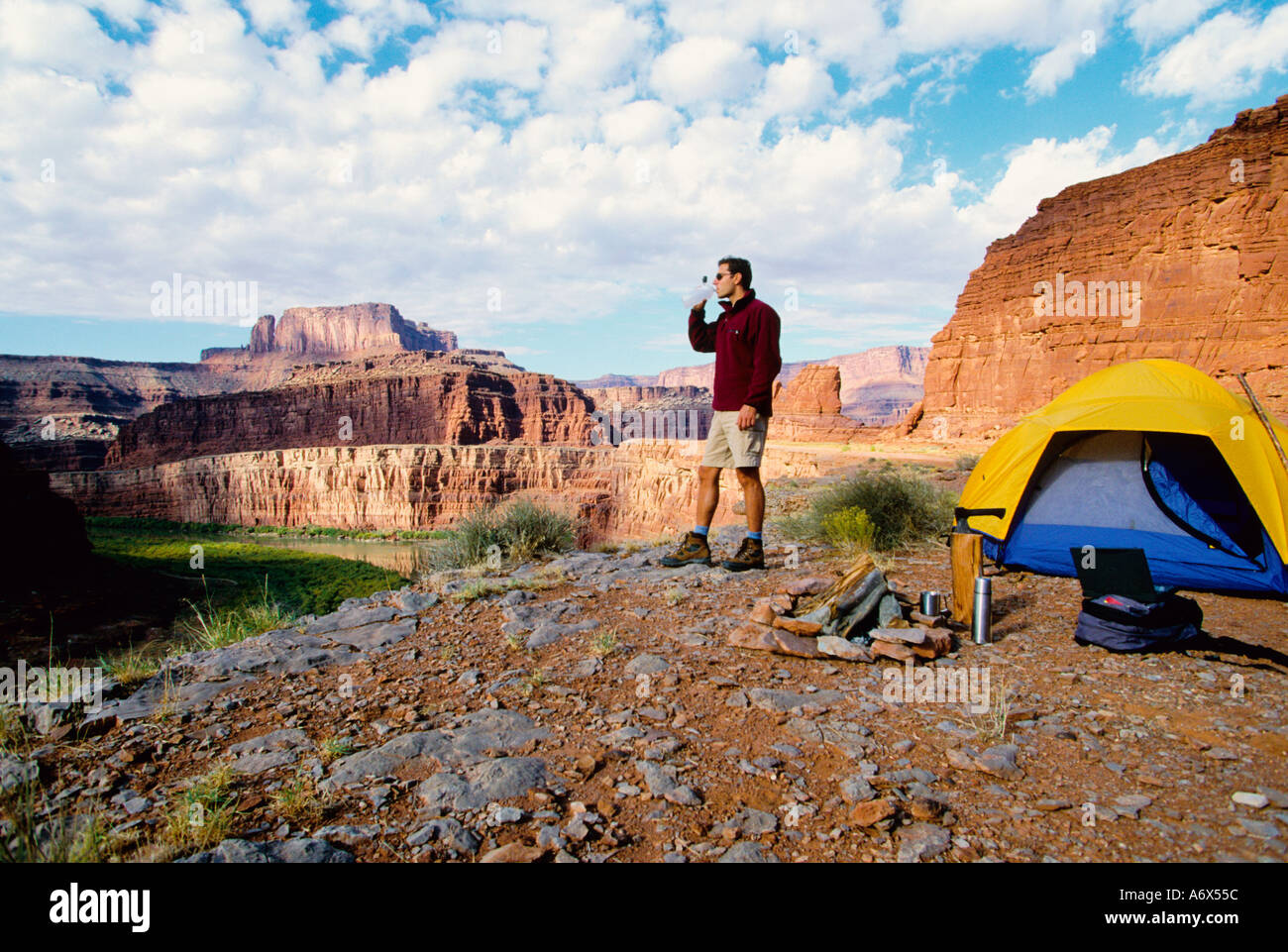 Camping in Canyonlands National Park Utah Stock Photo, Royalty Free