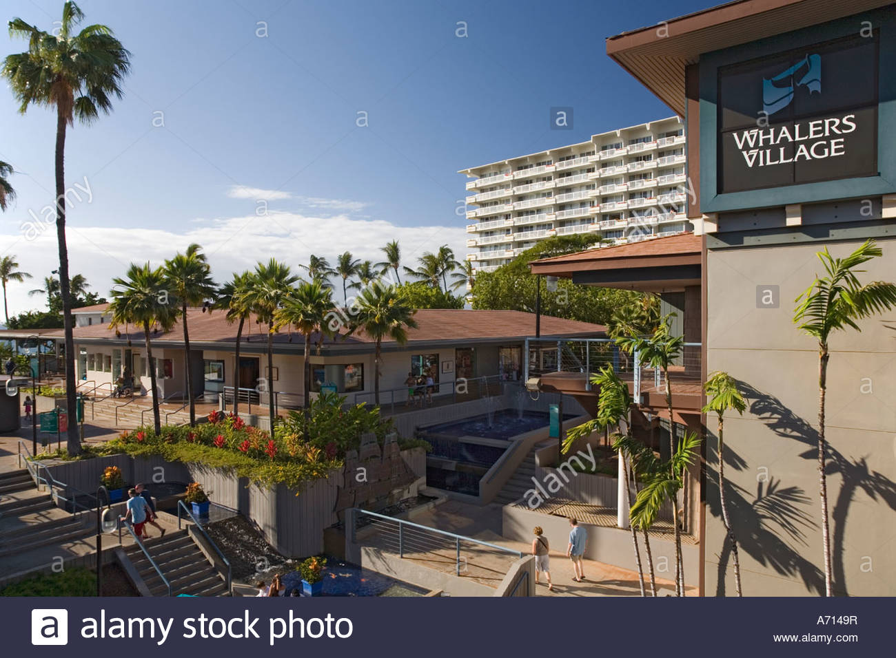 The Whalers Village shopping center at Kaanapali Beach on the island