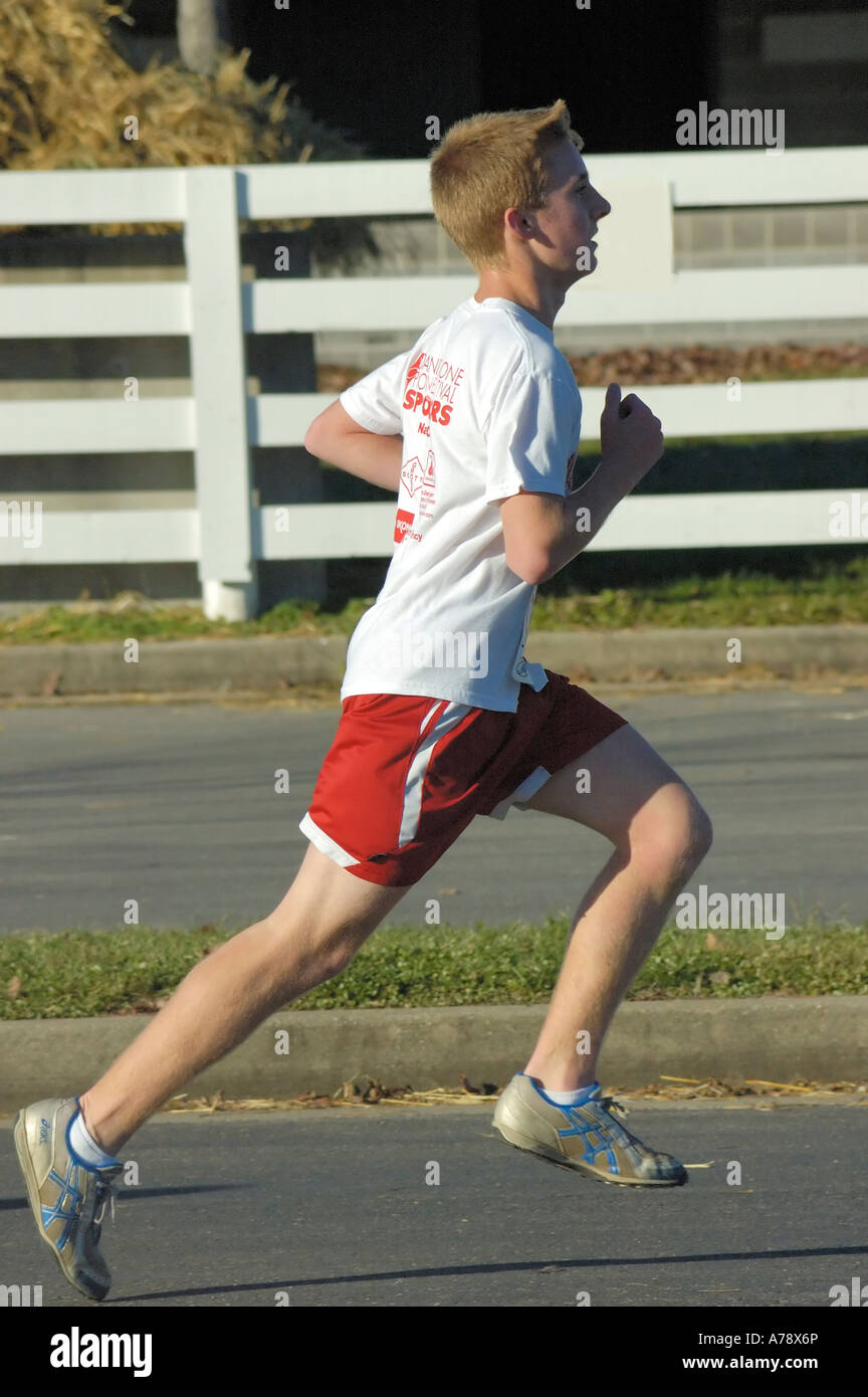 Teenage boy running 5K race Stock Photo, Royalty Free Image 11762541