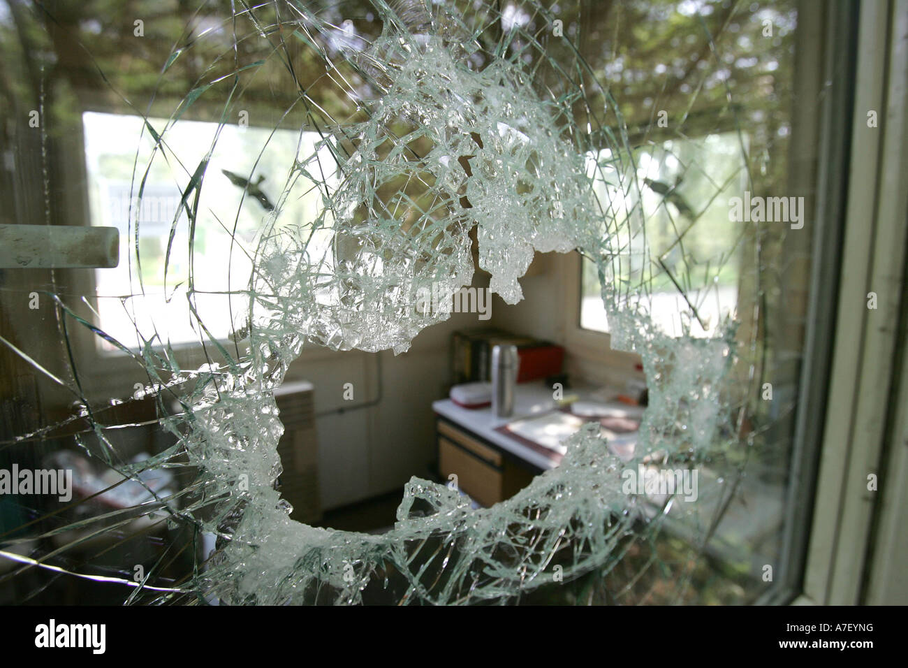 Broken Window After Burglary Stock Photo, Royalty Free Image 11819499