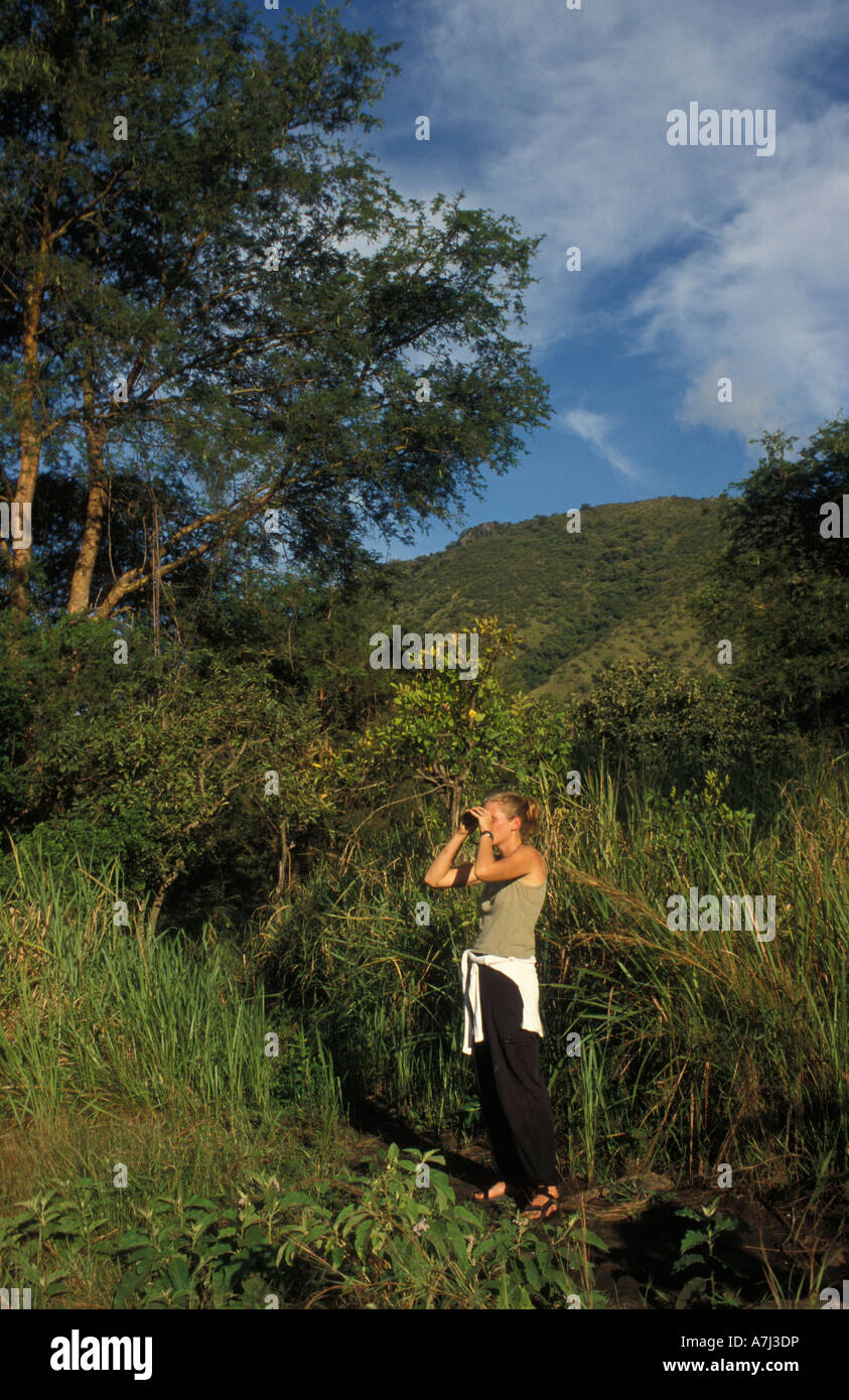 Birdwatching Semliki Wildlife Reserve Uganda Stock Photo Alamy