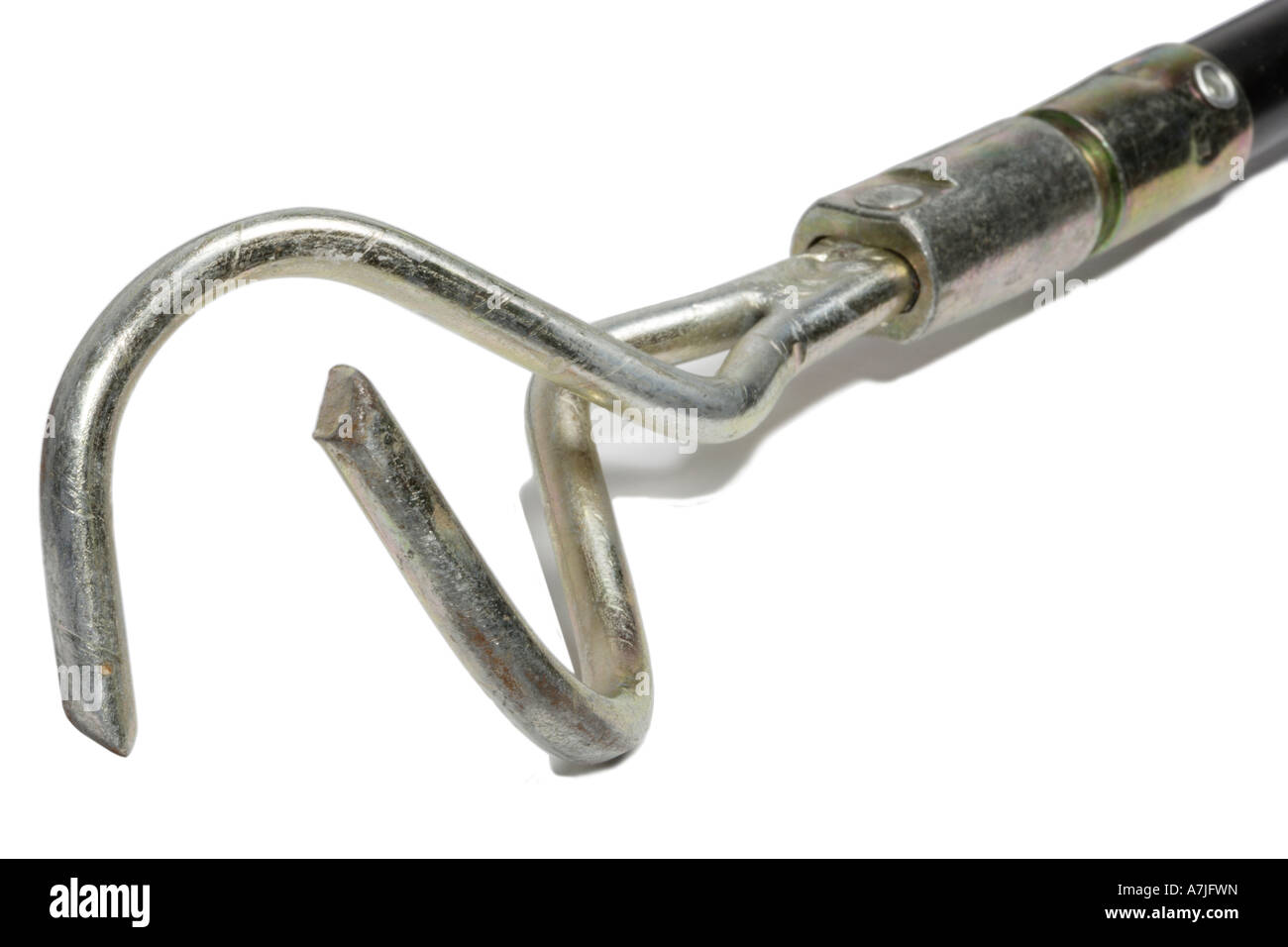 Clear drain blockage twisted device at end of sewer rod Stock Photo, Royalty Free Image