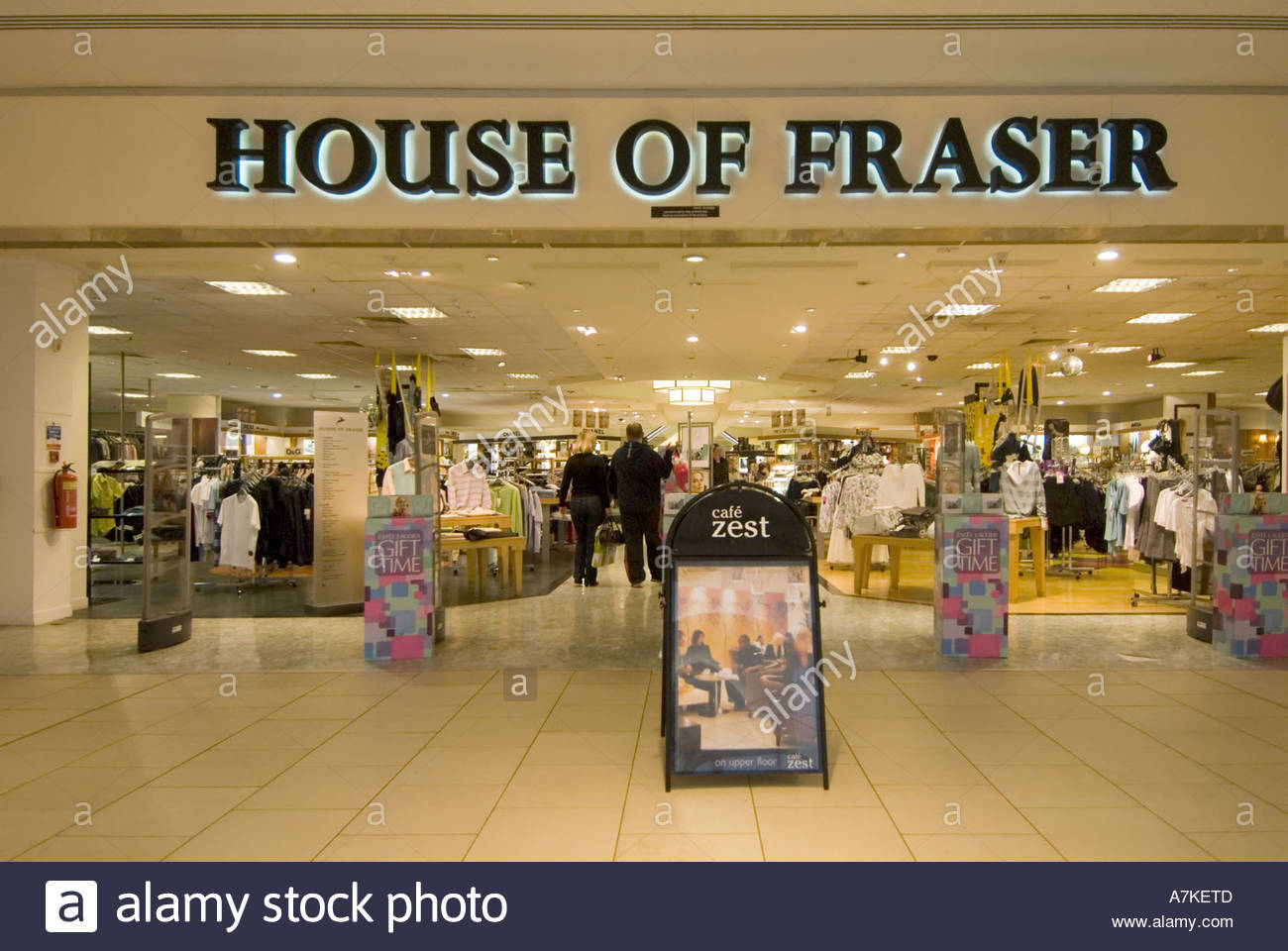 Lakeside West Thurrock indoor shopping mall House of Fraser Stock Photo