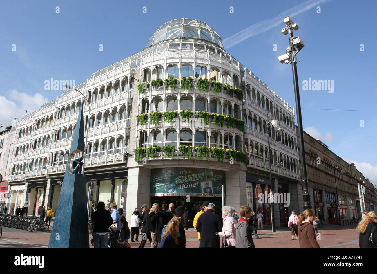 Tourists in front of shopping mall St. Stephens Green Shopping Center Stock Photo 11906663 Alamy