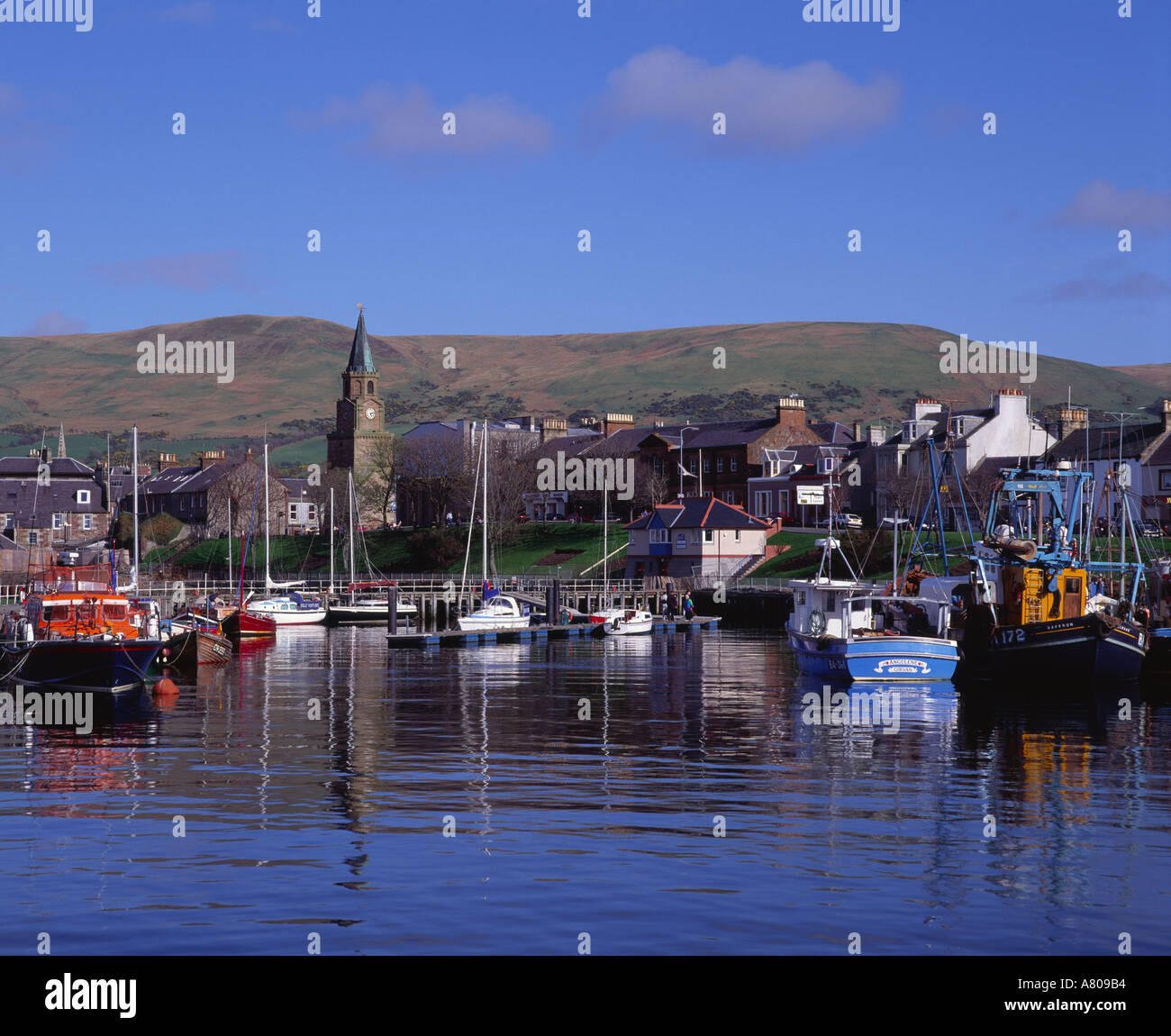Girvan Harbour Strathclyde Scotland Stock Photo, Royalty Free Image