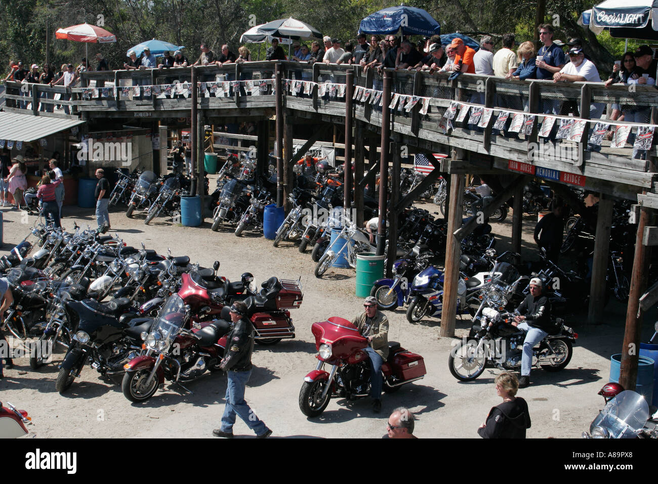 Daytona Beach Florida US 1 Bike Week Iron Horse Saloon Stock Photo