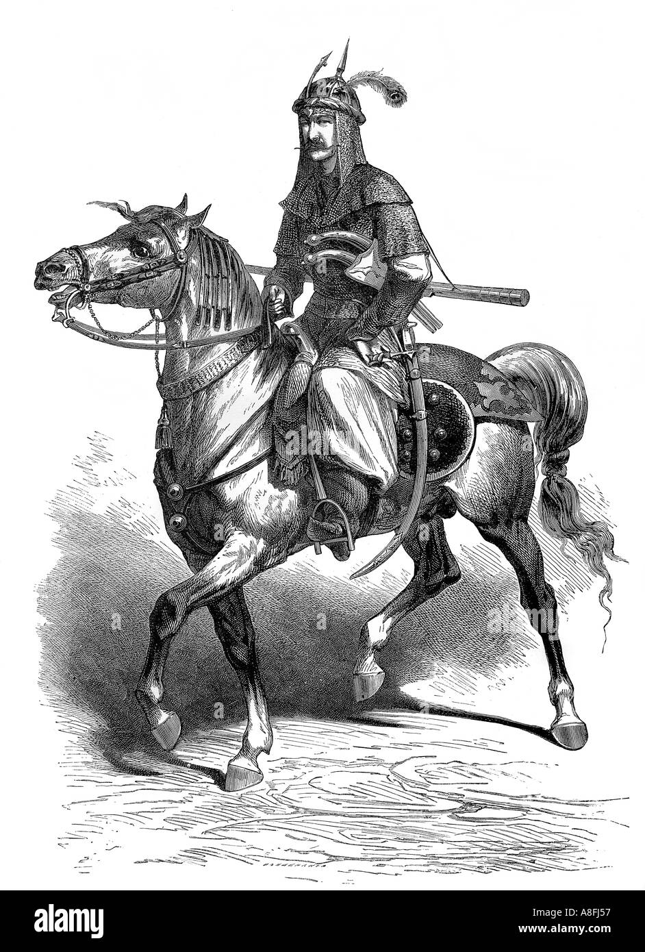 19th-century-engraving-entitled-kurdish-horseman-one-of-the-escort-A8FJ57.jpg