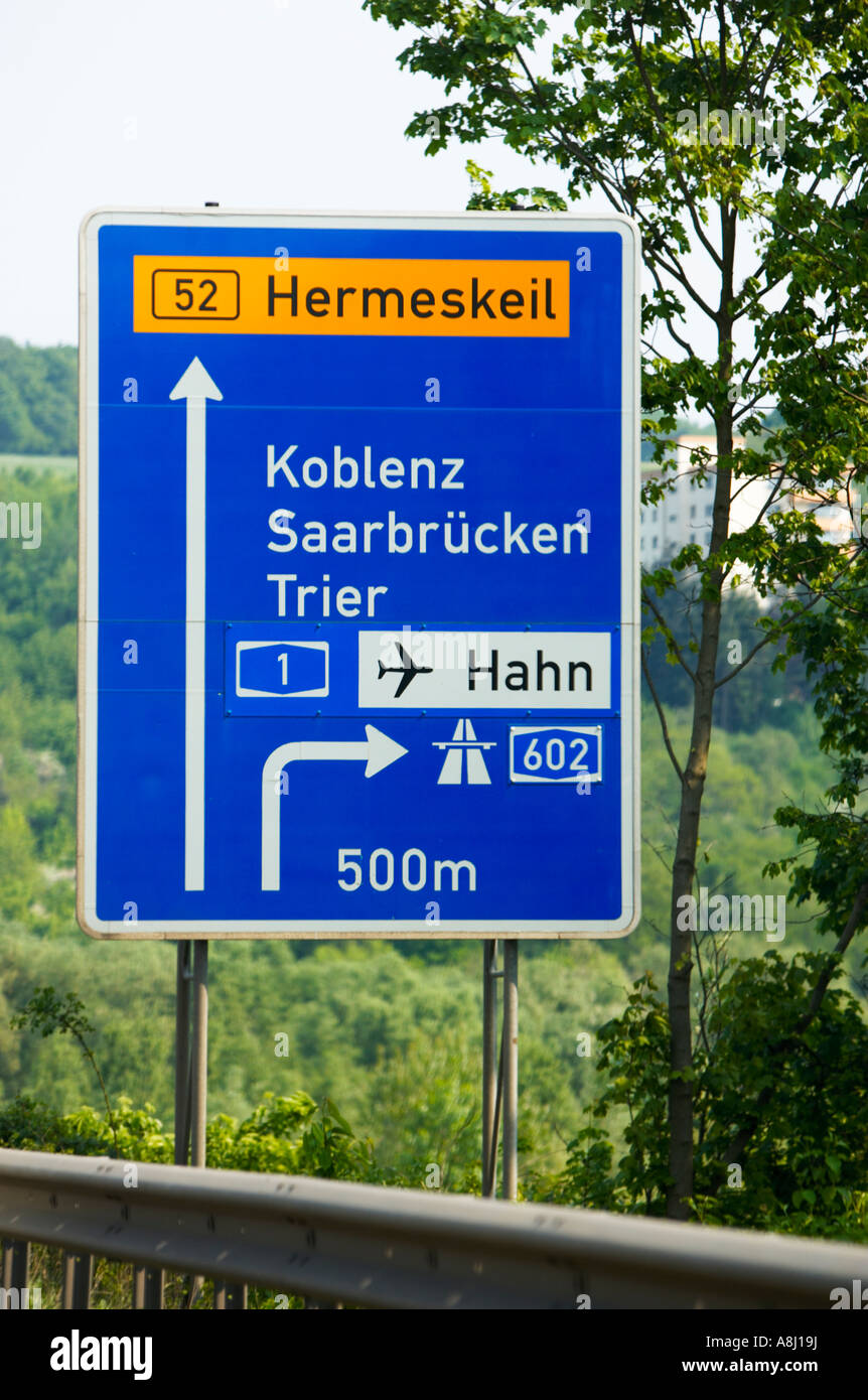 German autobahn direction road signs Germany Europe Stock ...
