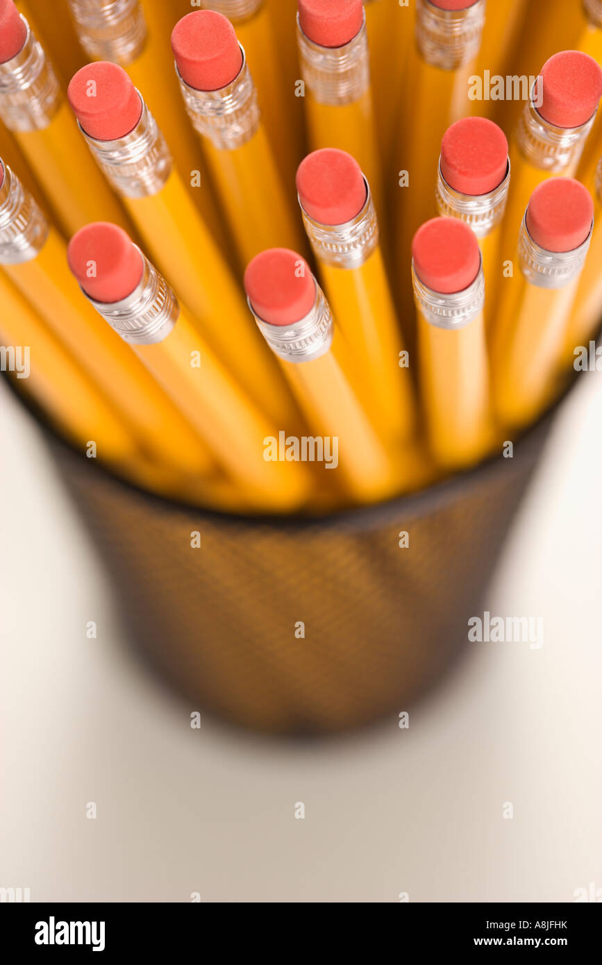 Group Of Pencils In Pencil Holder Stock Photo Alamy