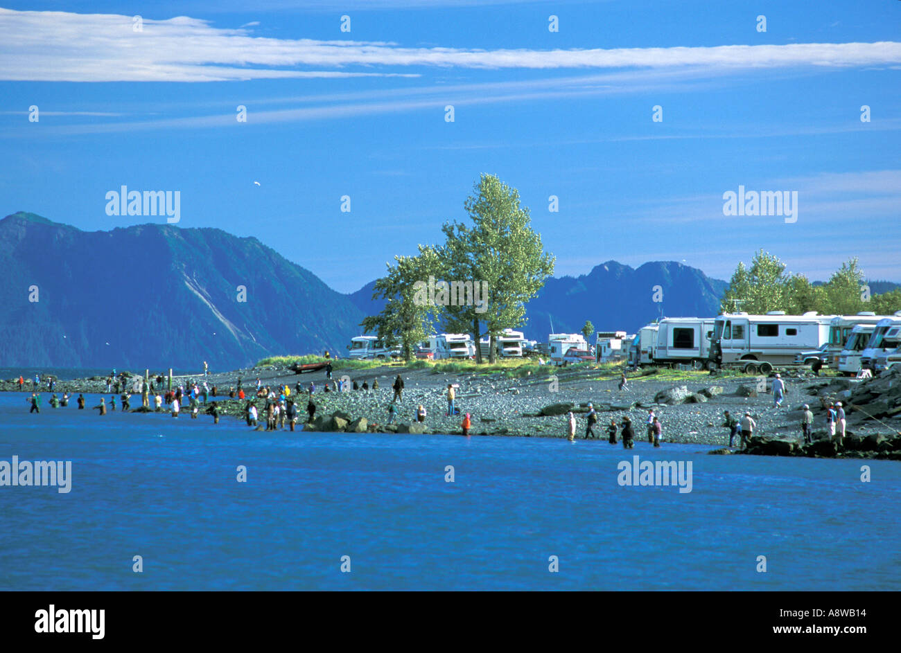 Fishing in Resurrection Bay Kenai Peninsula Seward Alaska Stock Photo