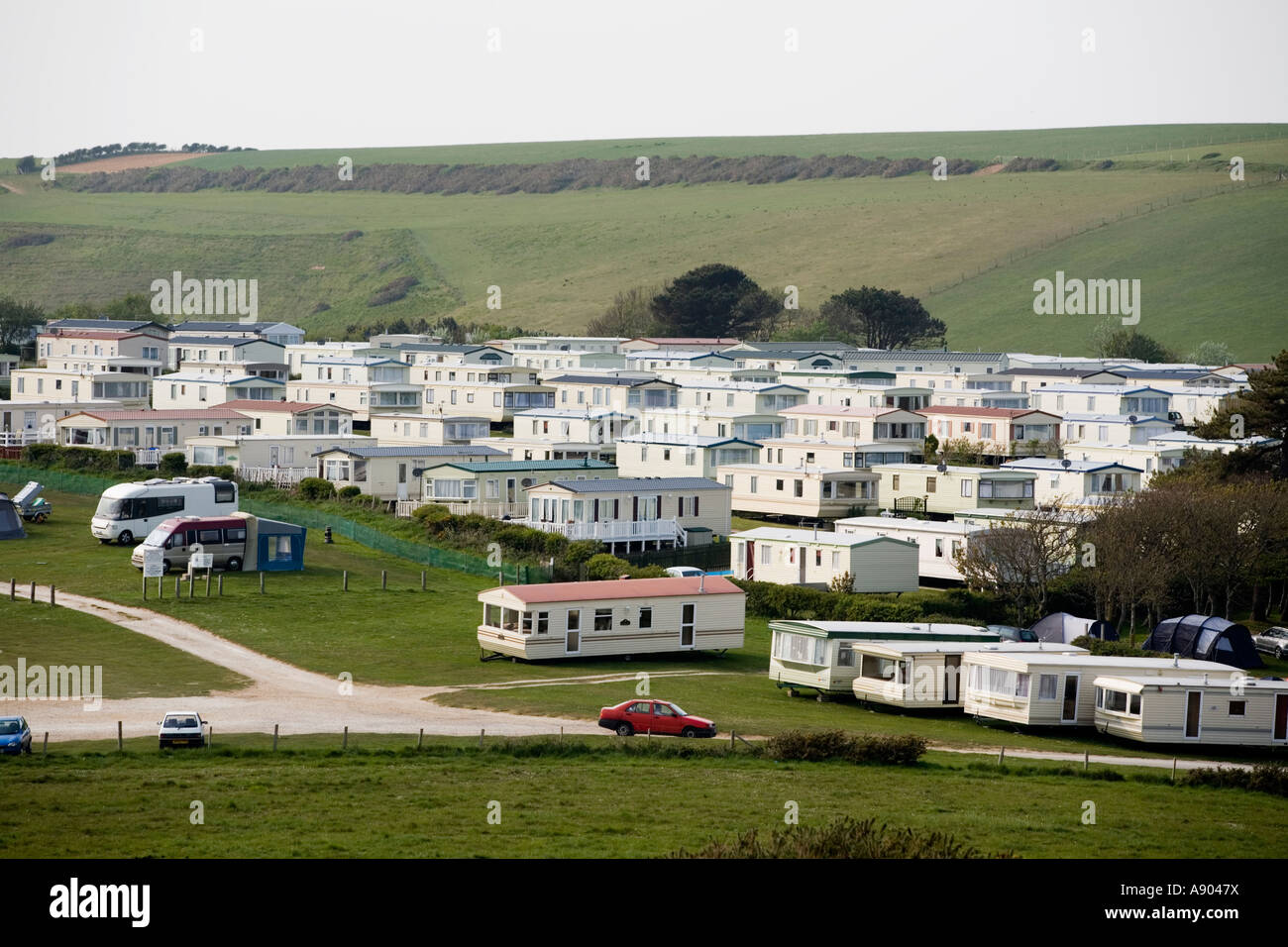 Caravan park at Durdle Door Dorset UK Stock Photo, Royalty Free Image 12206749 Alamy