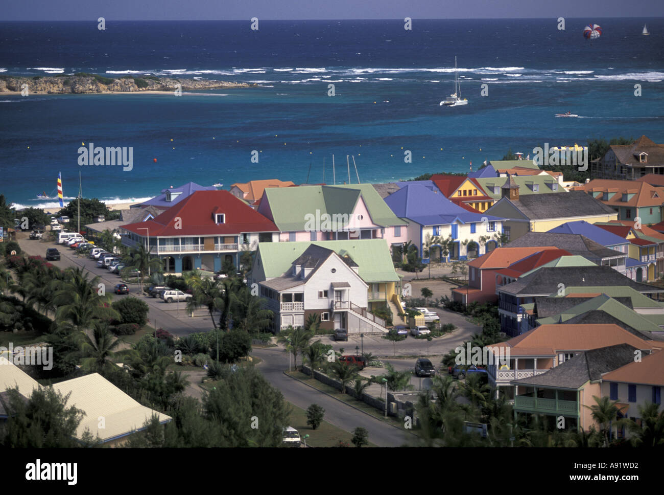 Caribbean, French West Indies, St. Martin. Orient Beach; Orient Bay