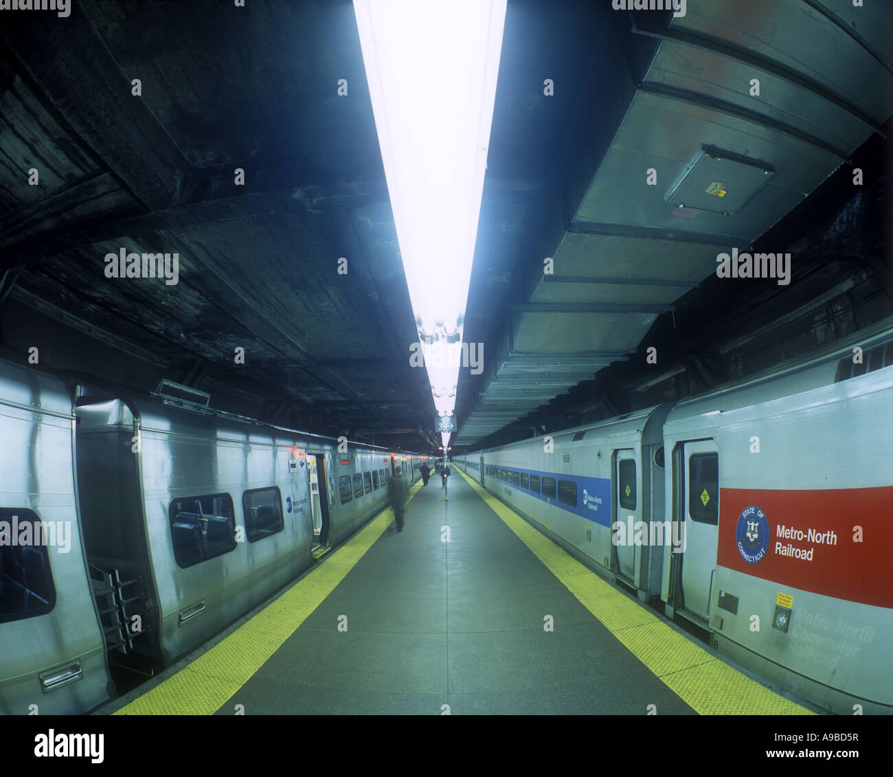 METRO NORTH TRAIN PLATFORM GRAND CENTRAL TERMINAL MANHATTAN NEW YORK Stock Photo, Royalty Free