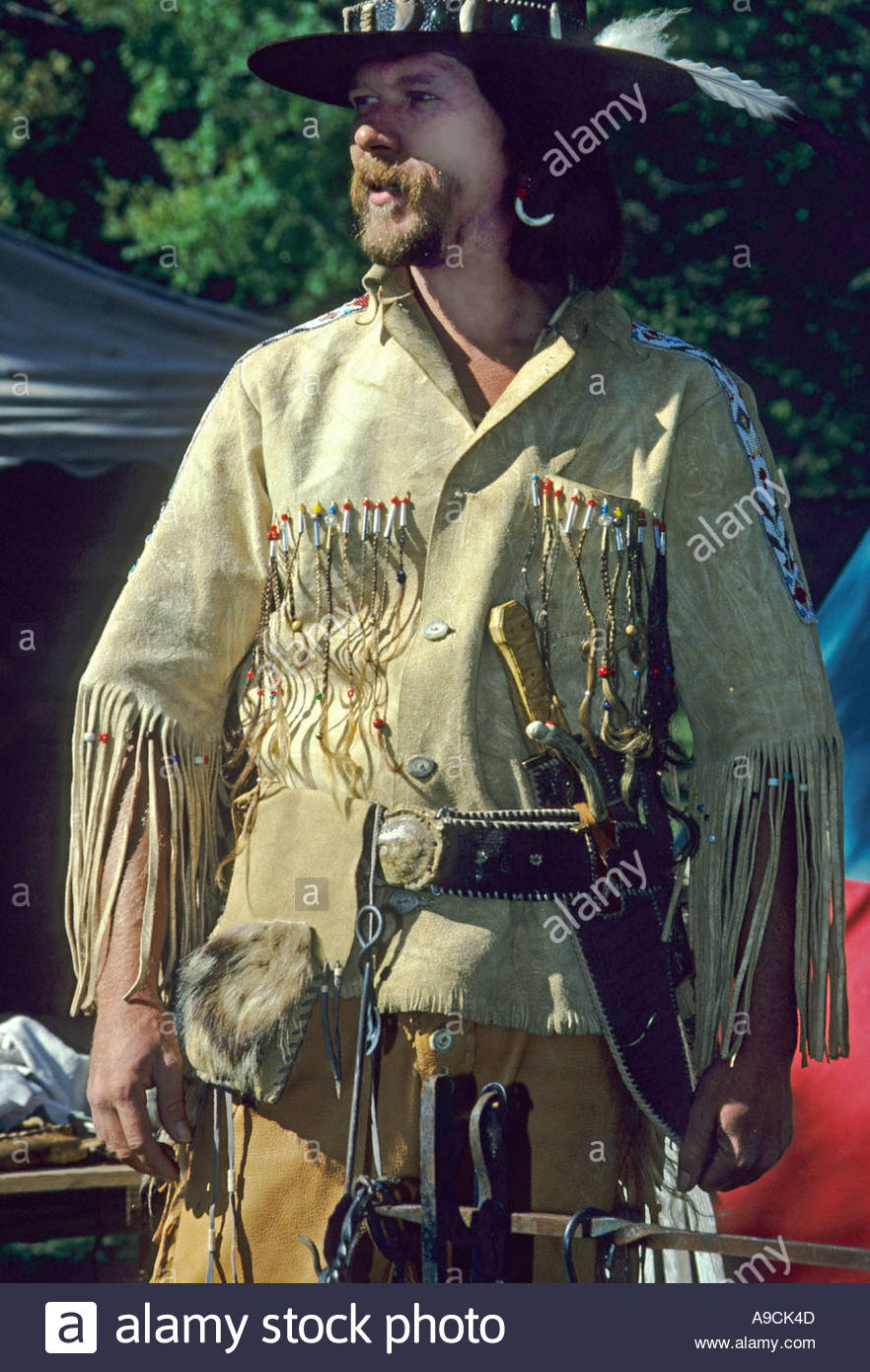 Mountain Man authentic reproduction handsewn clothes and handmade Stock