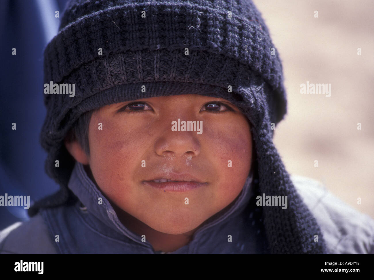 Child in San Antonio de los Cobres, Province of <b>Salta, Argentina</b> Stock Photo - child-in-san-antonio-de-los-cobres-province-of-salta-argentina-A9DYY8
