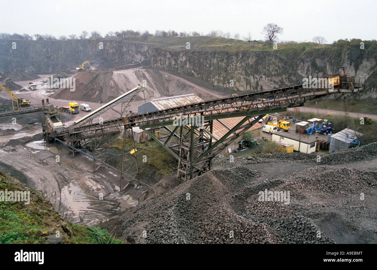 Working quarry, Bayston Hill, near Shrewsbury, Shropshire, England