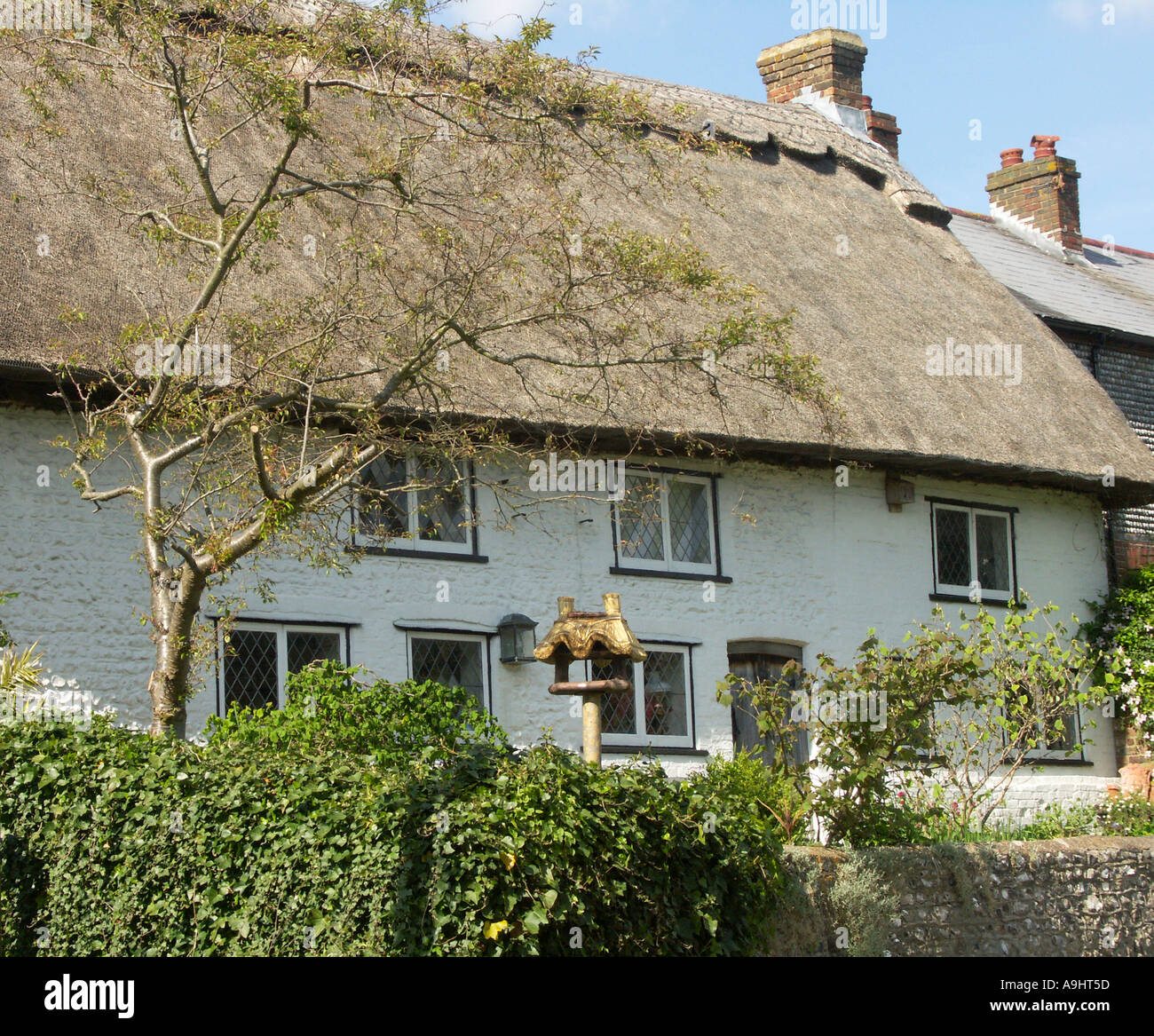 Thatched Cottage Fulking West Sussex England Stock Photo, Royalty Free