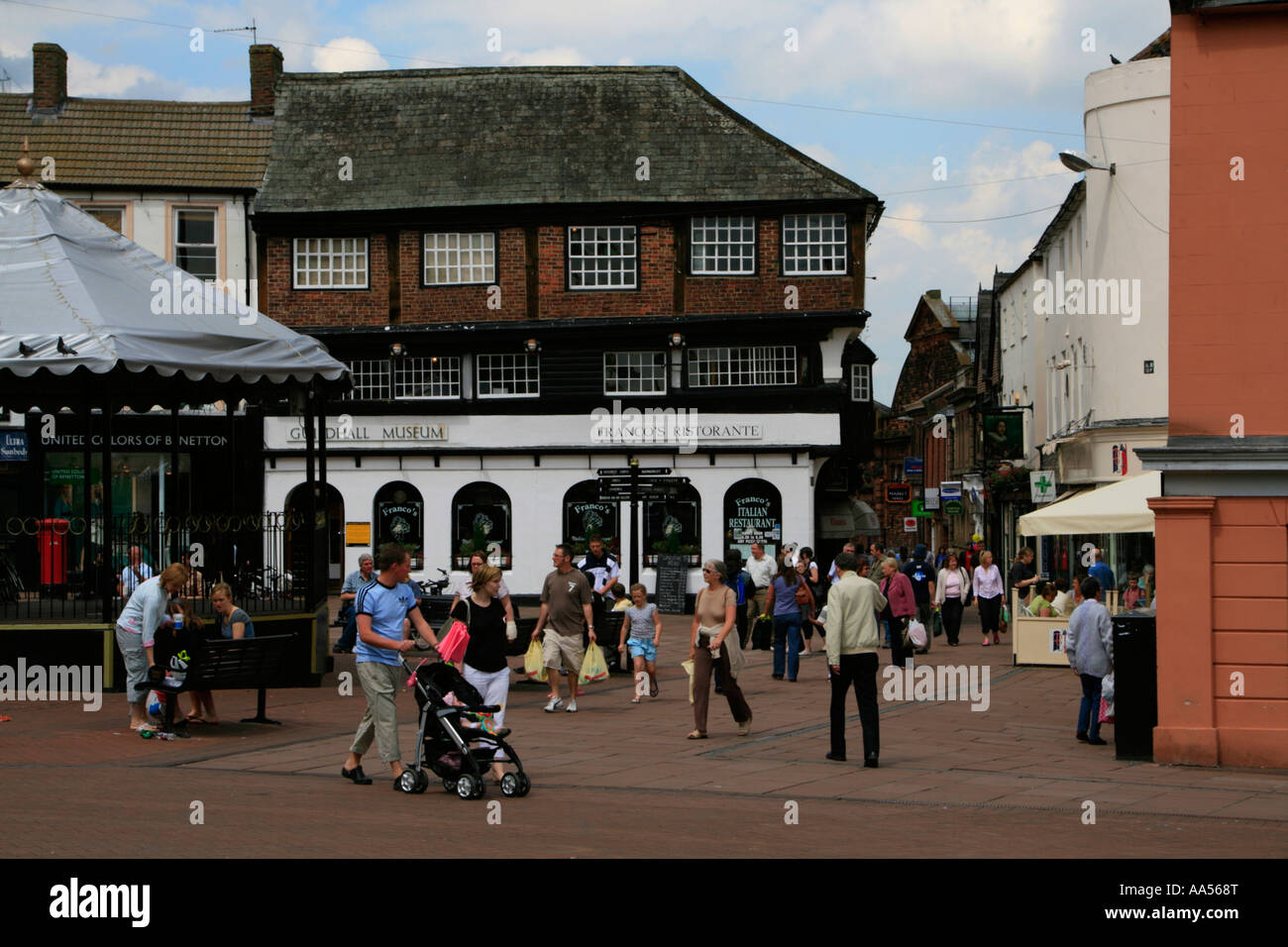 city of Carlisle town centre shopping Cumbria, in England Stock Photo