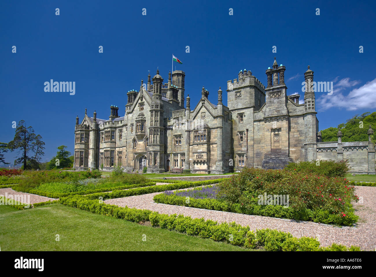 Margam Castle in Margam Park, Port Talbot, Wales, UK Stock Photo