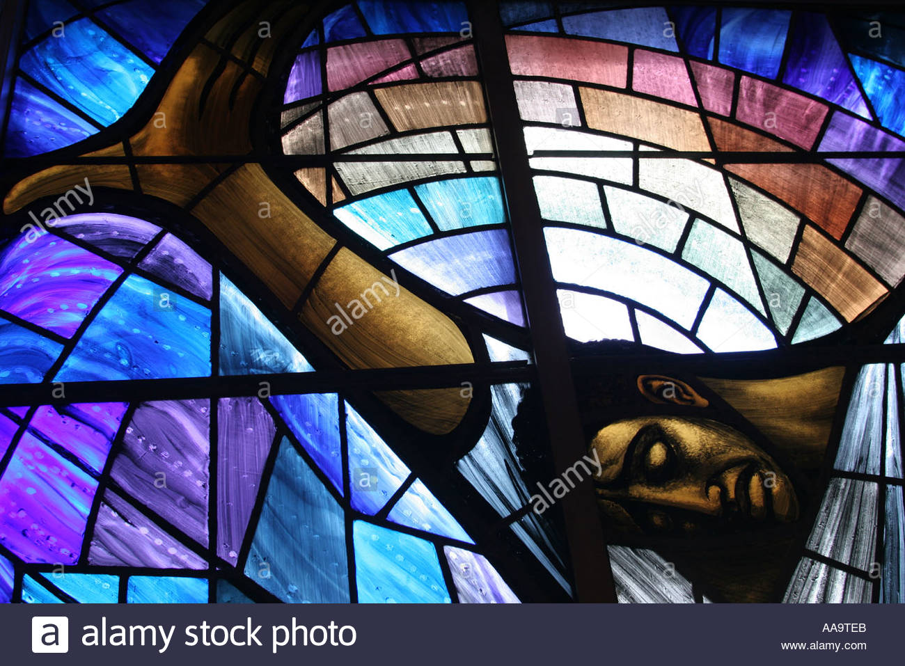 Birmingham Alabama 16th Street Baptist Church stained glass Black Stock