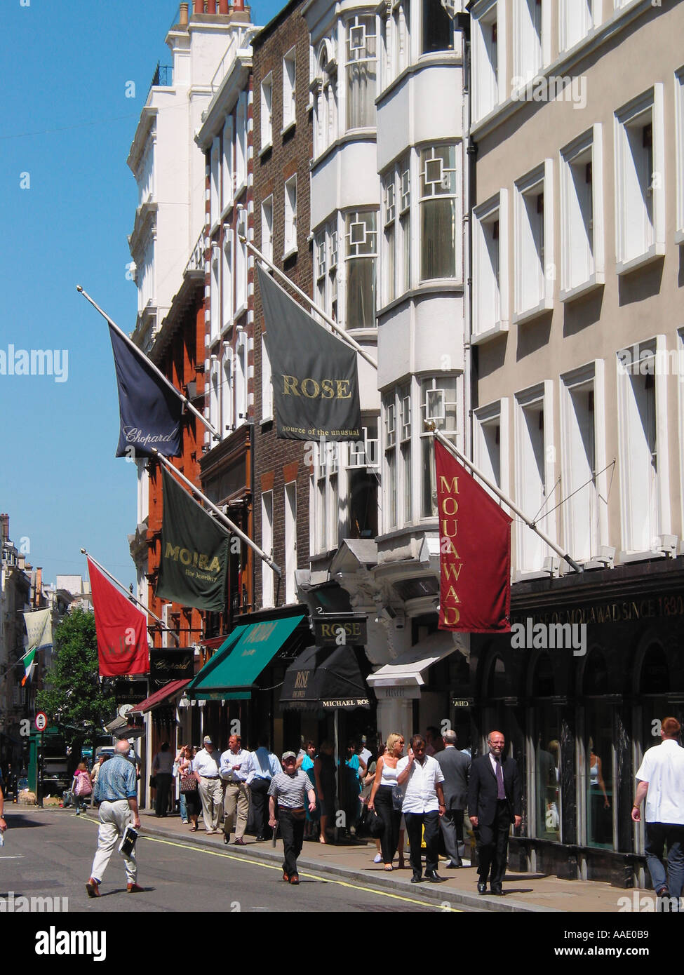 Stock Photo - Bond Street Fashion and Jewelry Shops London England GB
