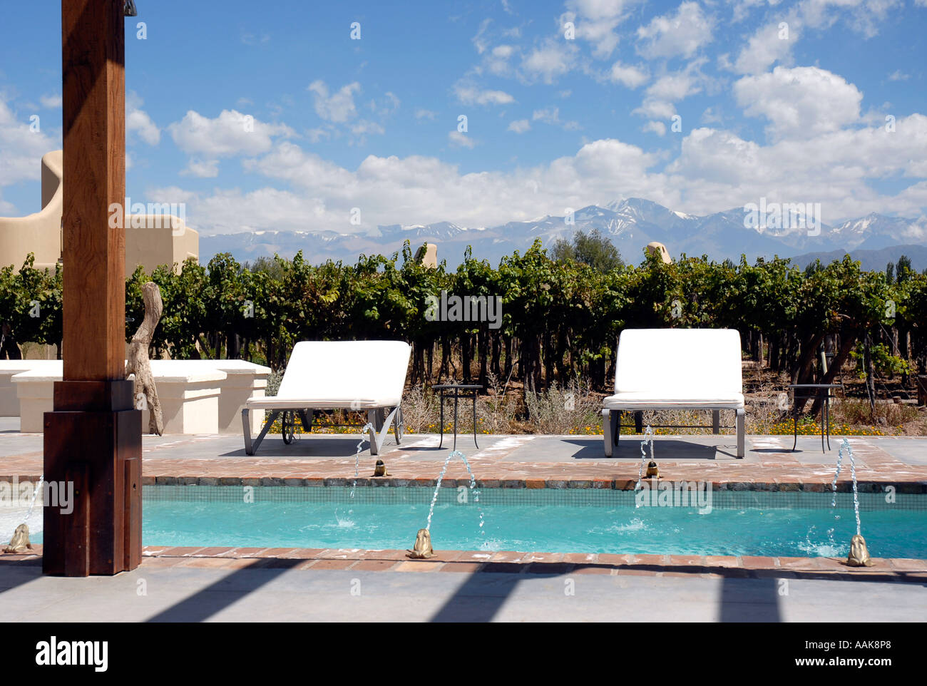 Pool At Cavas Wine Lodge Mendoza Argentina Stock Photo Alamy