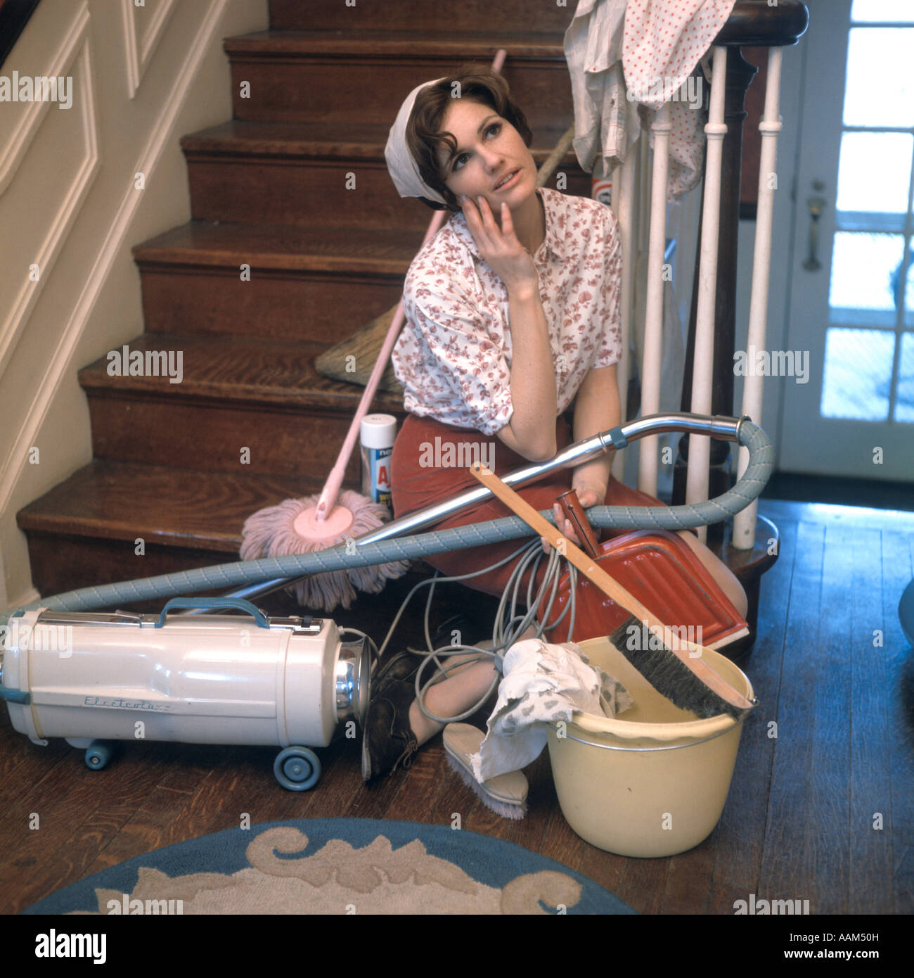 Image result for vintage woman sweeping stairs