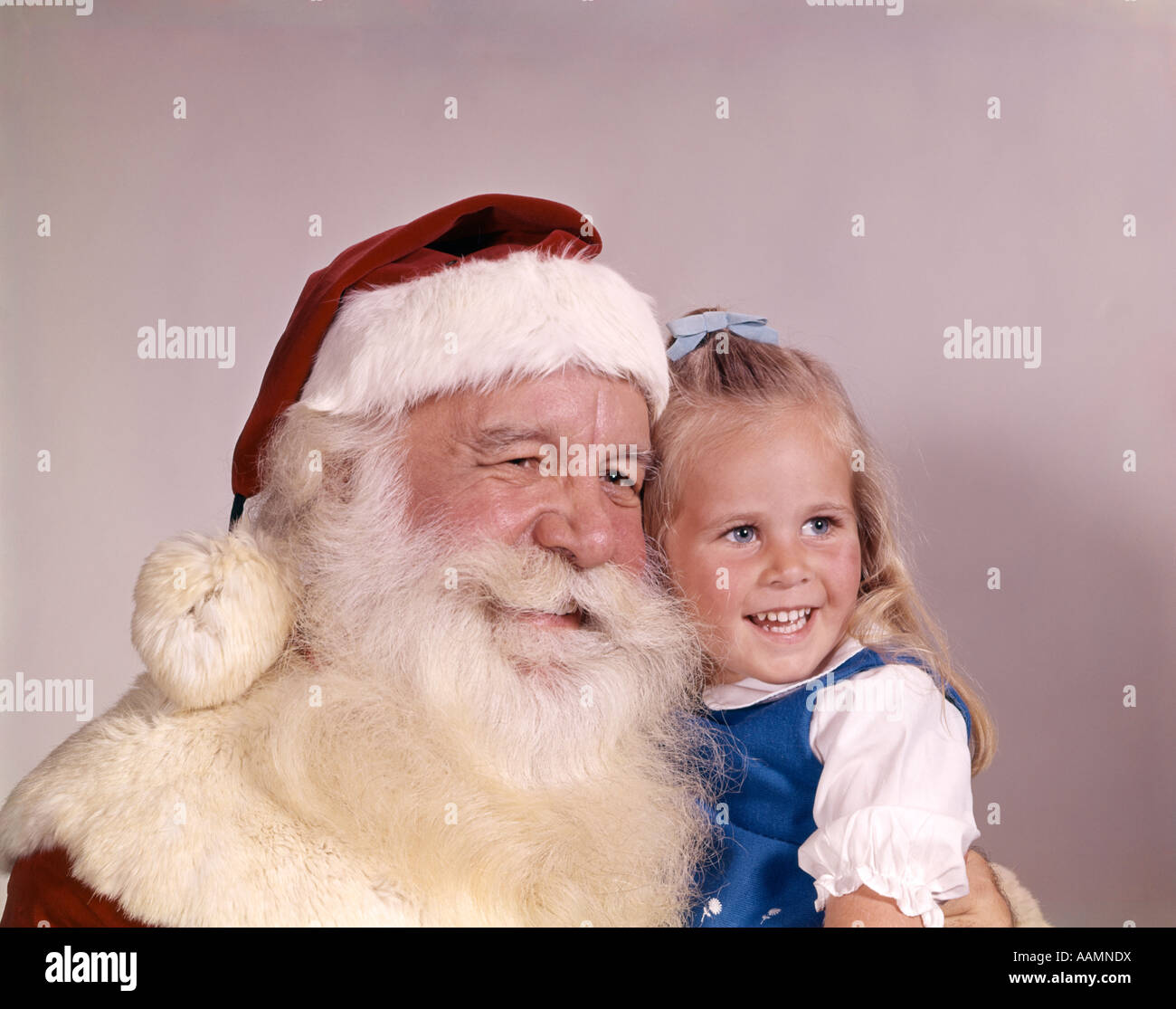 Santa Claus Posing With Girl Stock Photo Alamy