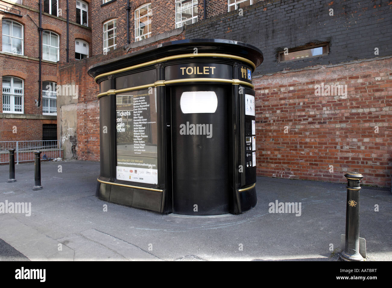 Public toilet in Manchester UK Stock Photo, Royalty Free Image