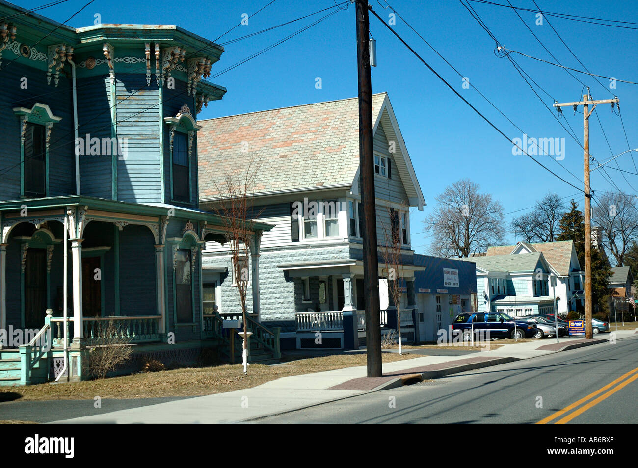 Rural New England Church in small town in Connecticut Stock Photo