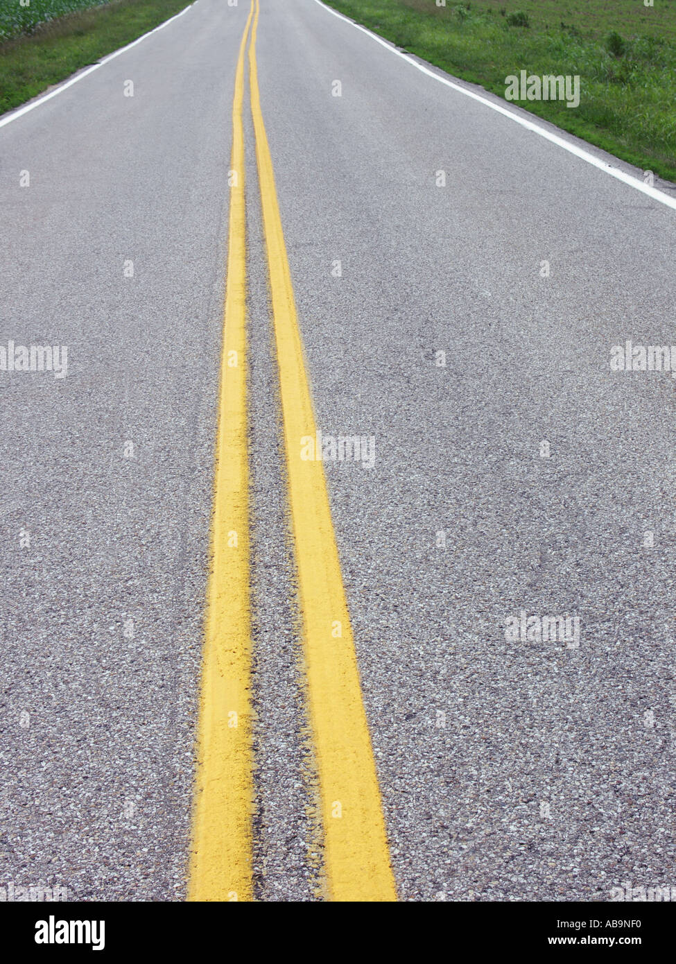 Yellow Lines in Middle of Road Stock Photo, Royalty Free Image 4186607