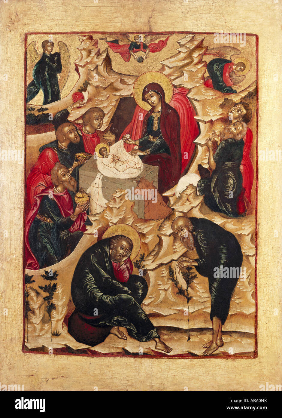 fine arts, religious art, Jesus Christ, adoration of the magi, icon