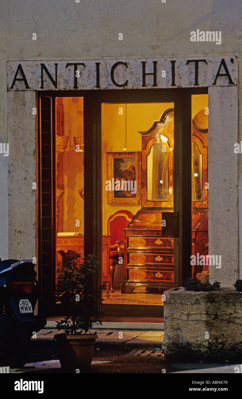 Antique Shop Exterior In Verona Italy Stock Photo, Royalty Free Image