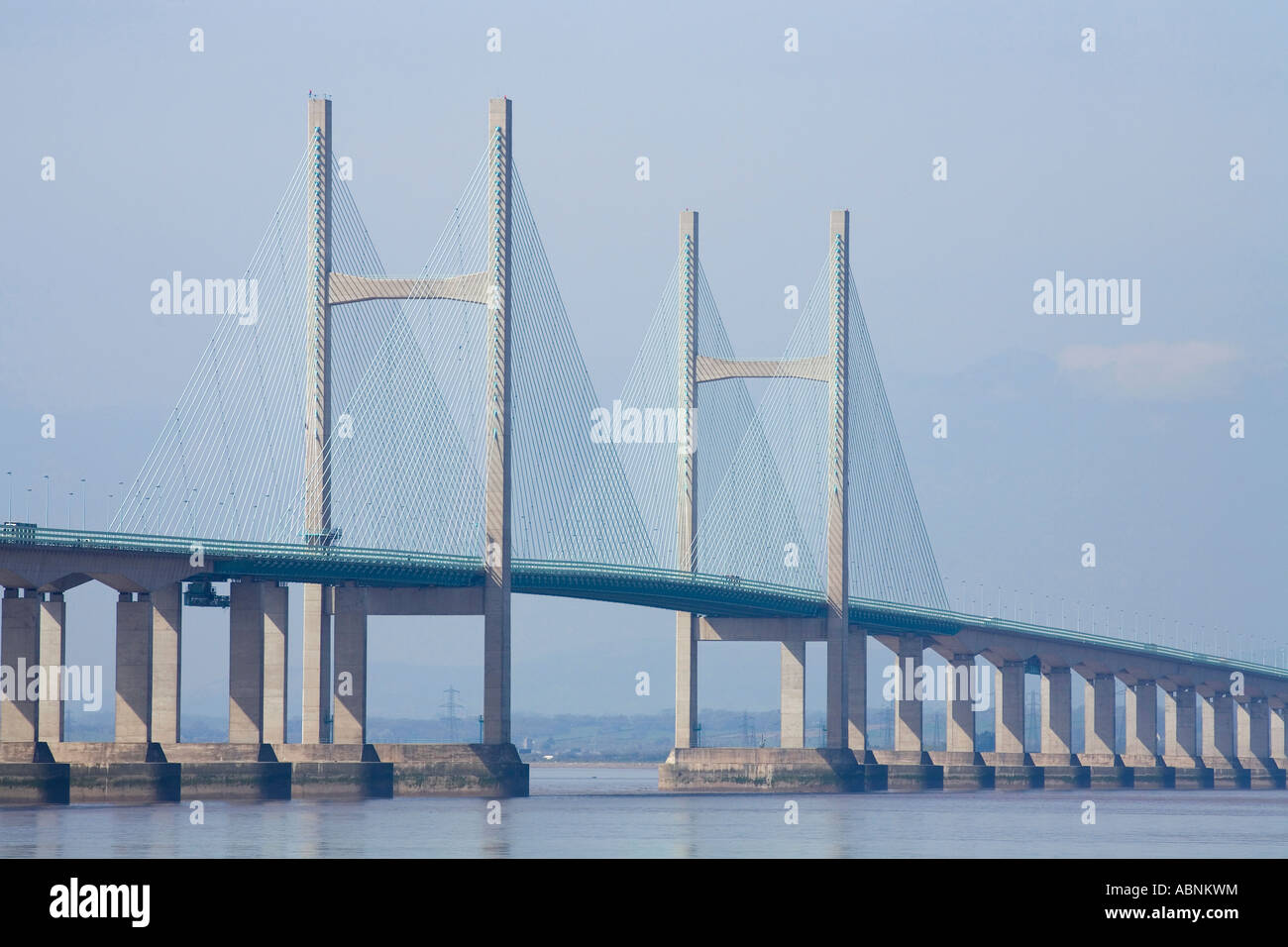 New Severn Bridge across the River Severn estuary that divides Stock