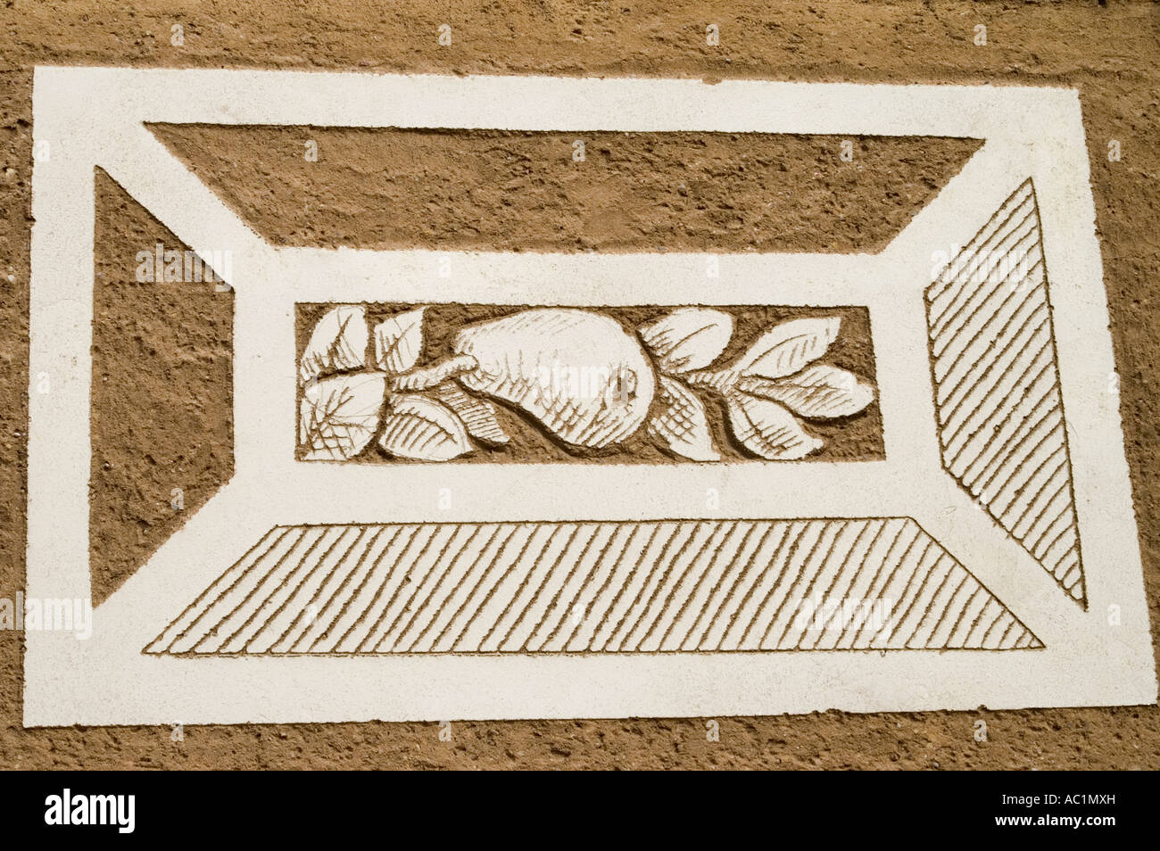 close up of decoration of litomysl castle in sgraffito technique close up of decoration of litomysl castle in sgraffito technique