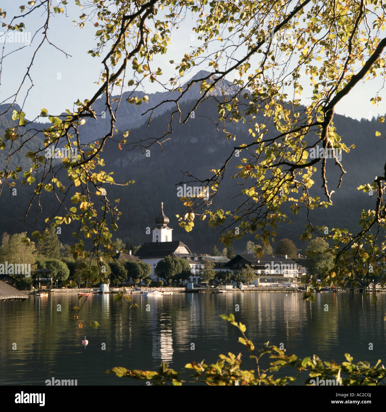 Strobl Across Wolfgangsee The Salzkammergut Austria Stock Photo Alamy