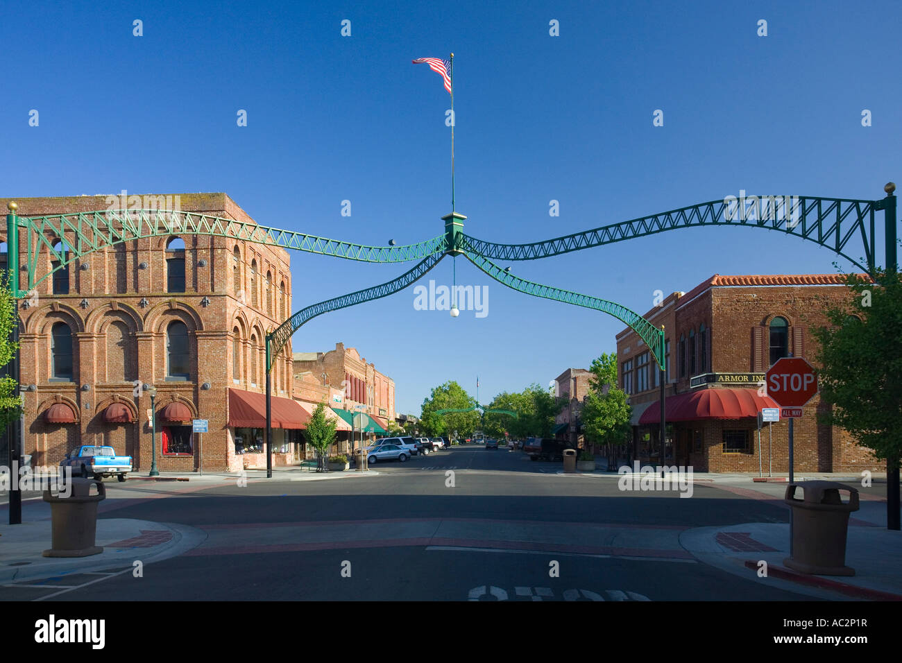 D Street in downtown Marysville, California Stock Photo, Royalty Free