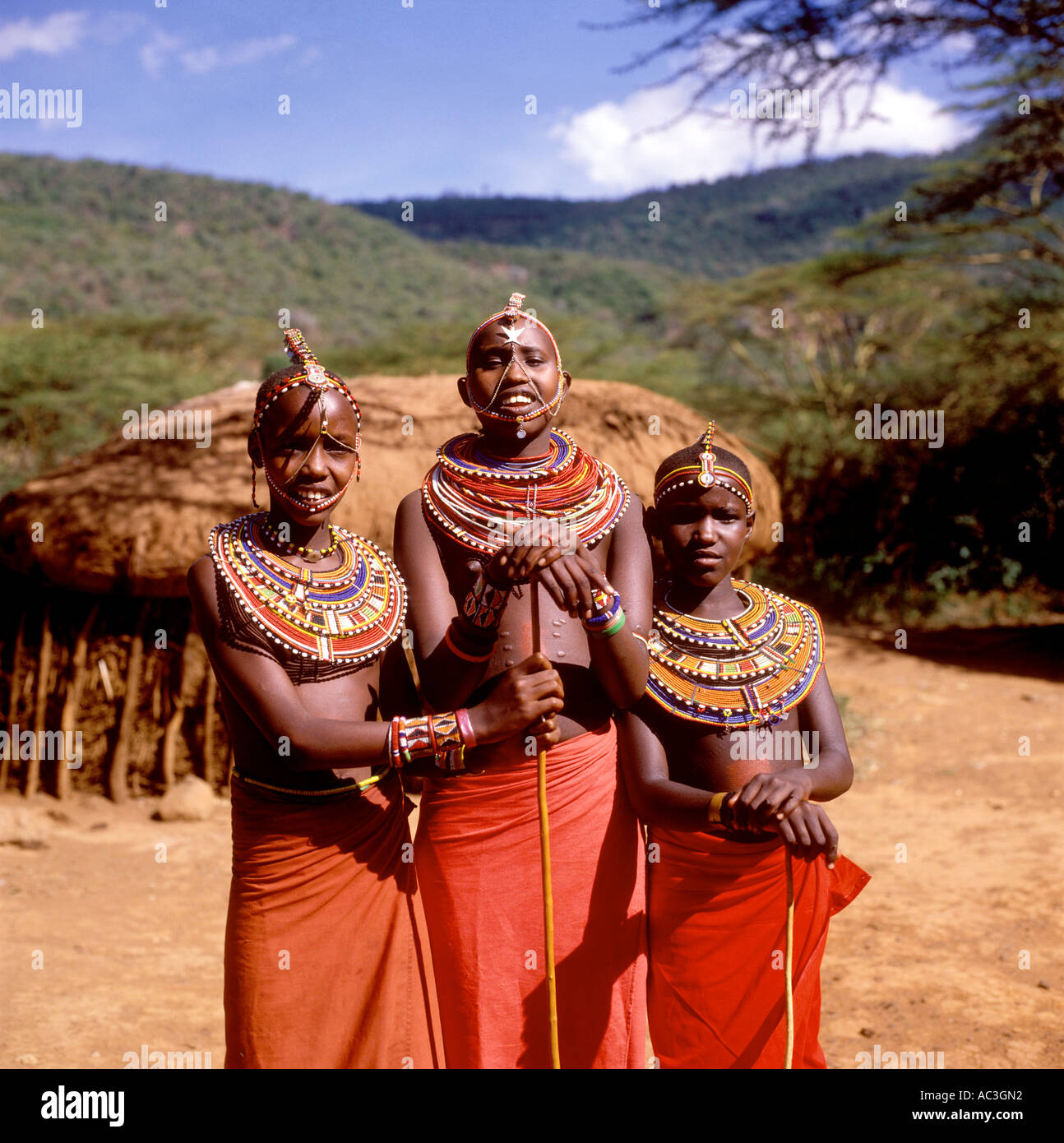 Masai girls Stock Photo, Royalty Free Image 7445329 Alamy