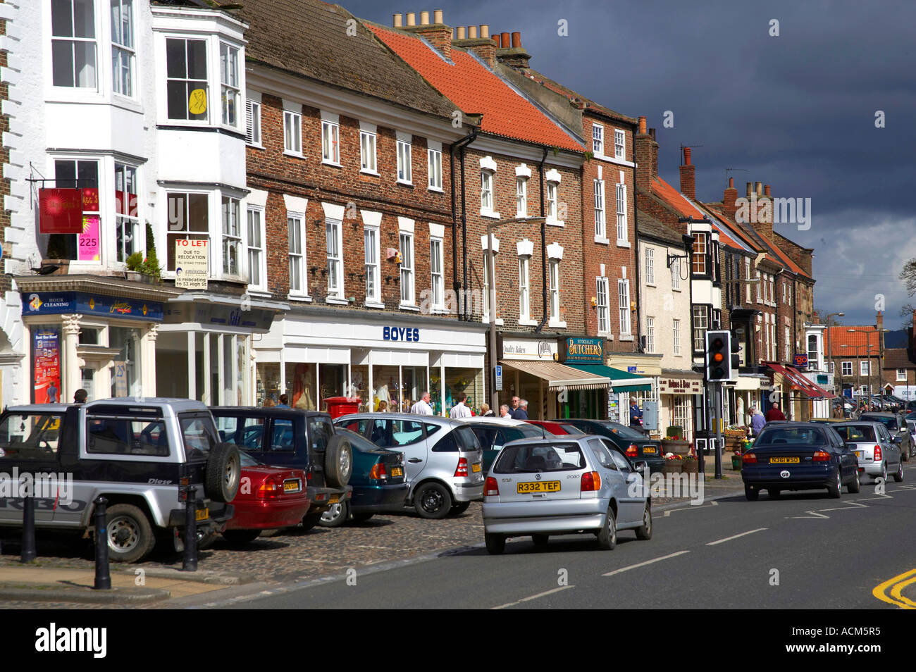 High Street Stokesley North Yorkshire England Stock Photo, Royalty Free