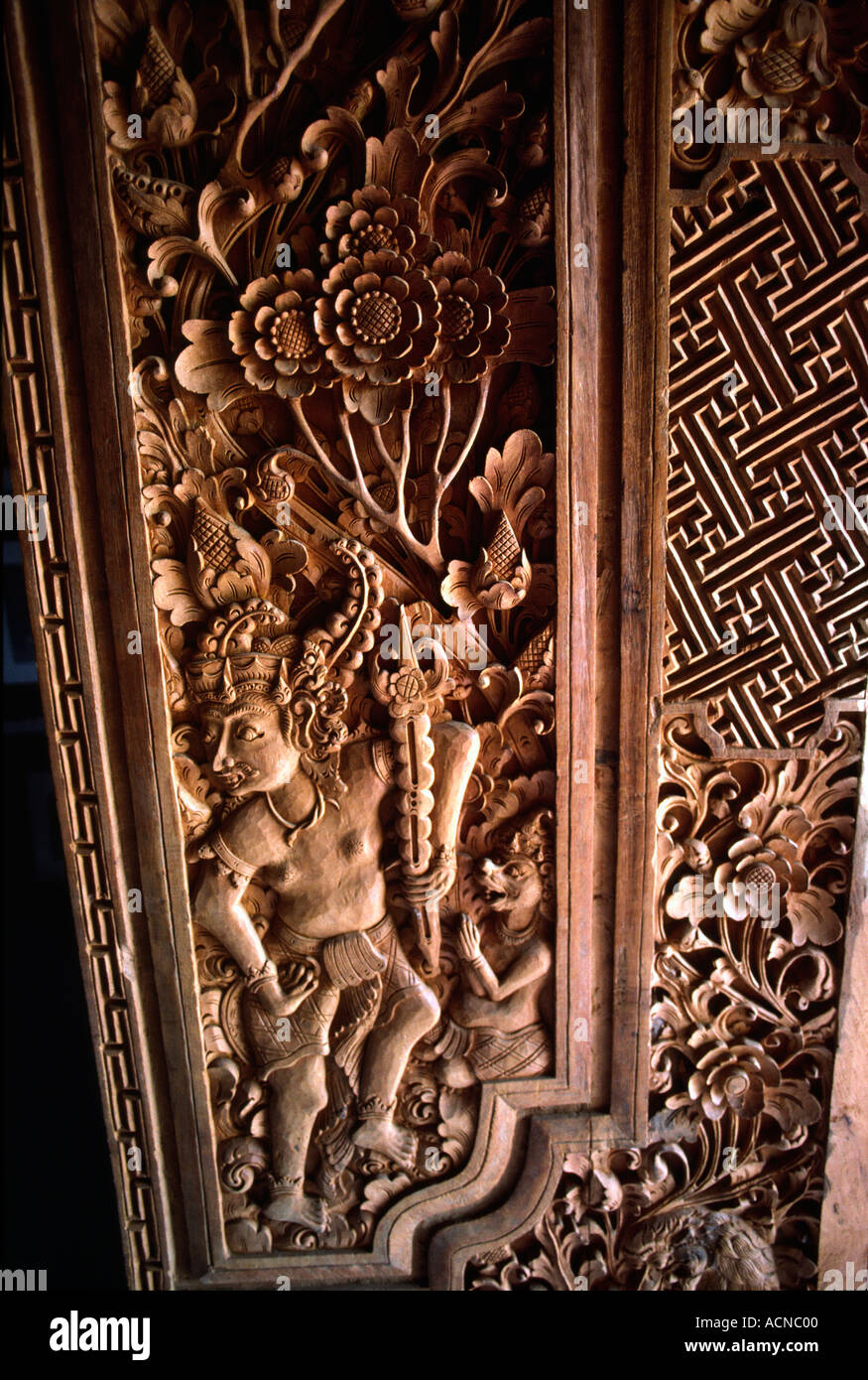 Indonesia Bali craft wood carving Ubud detail of carved ...