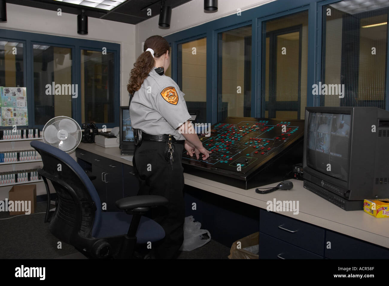 Jail Electronic Monitoring station Inmates are monitored through a