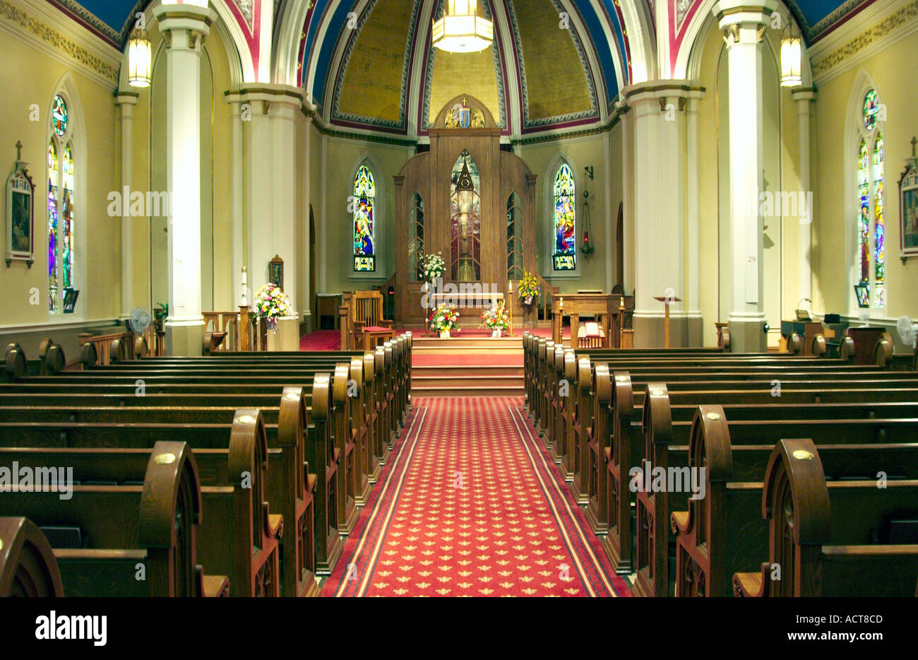 Basilica of St James interior in Jamestown North Dakota USA Stock Photo