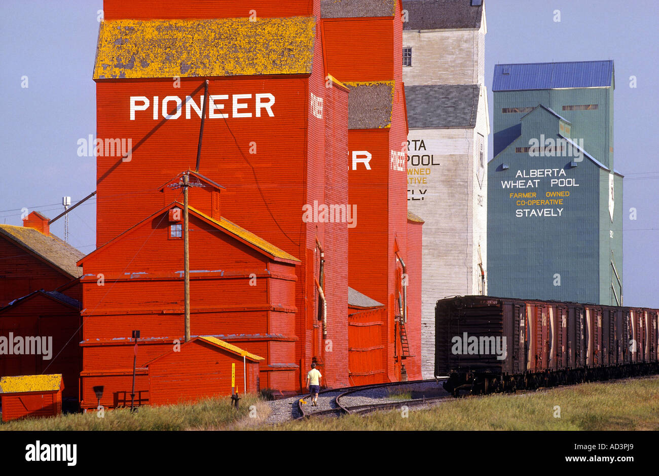 Granary Row Claresholm Alberta Canada Stock Photo, Royalty Free Image