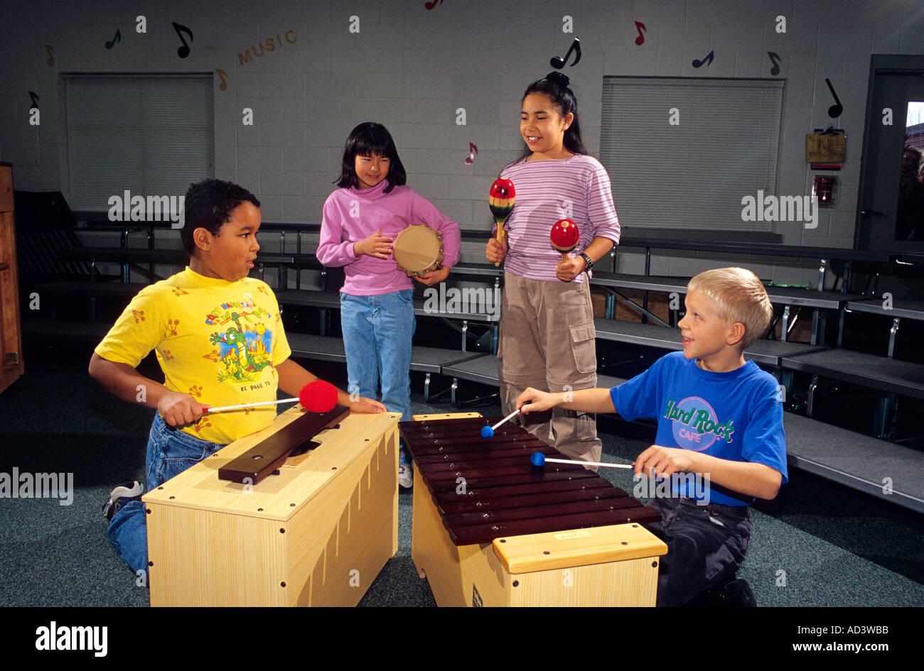 Elementary school music class Stock Photo, Royalty Free Image 4341178 Alamy
