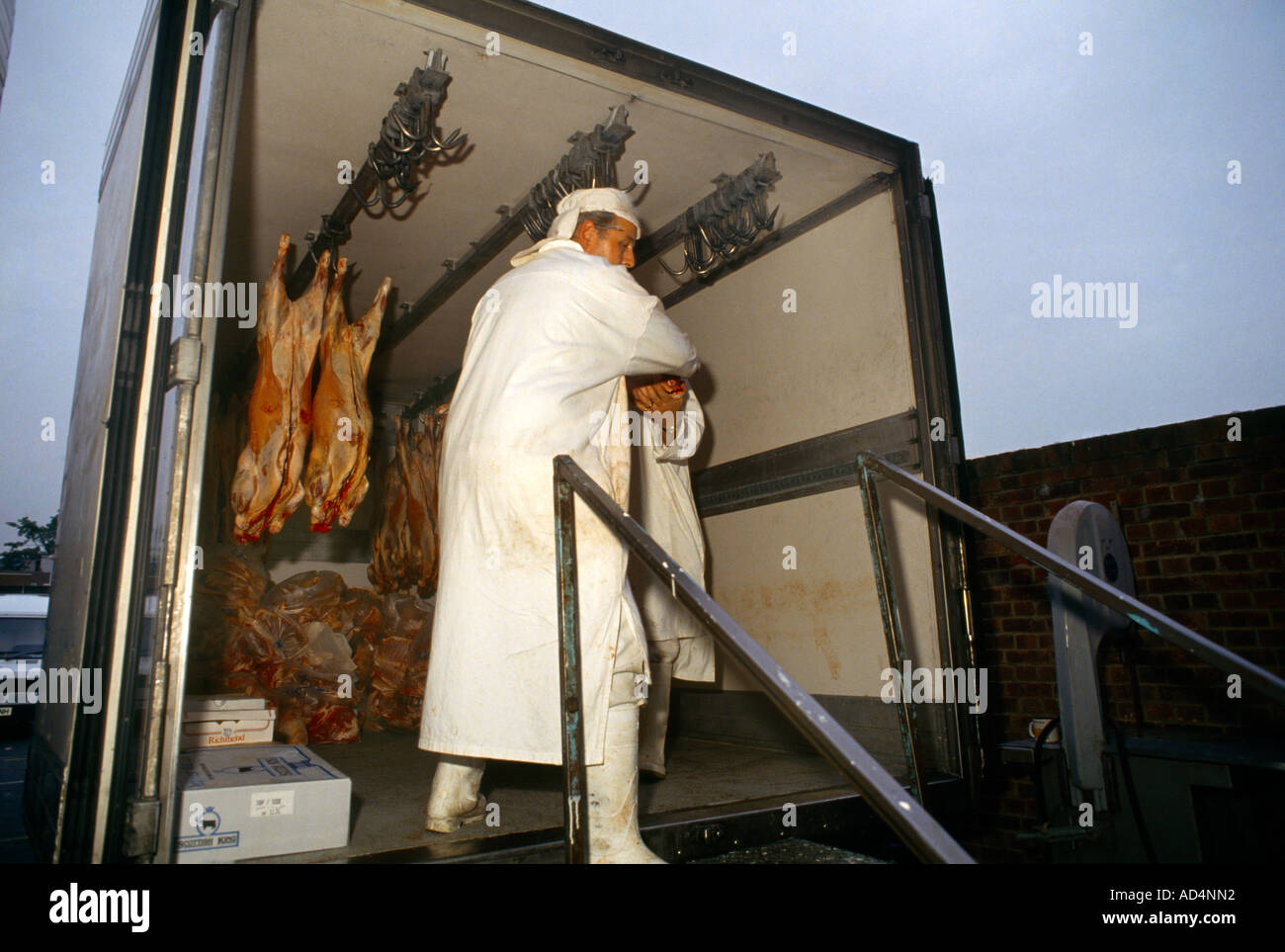 Croydon Surrey England Refrigerated Meat Lorry Biggar Meat Stock Photo