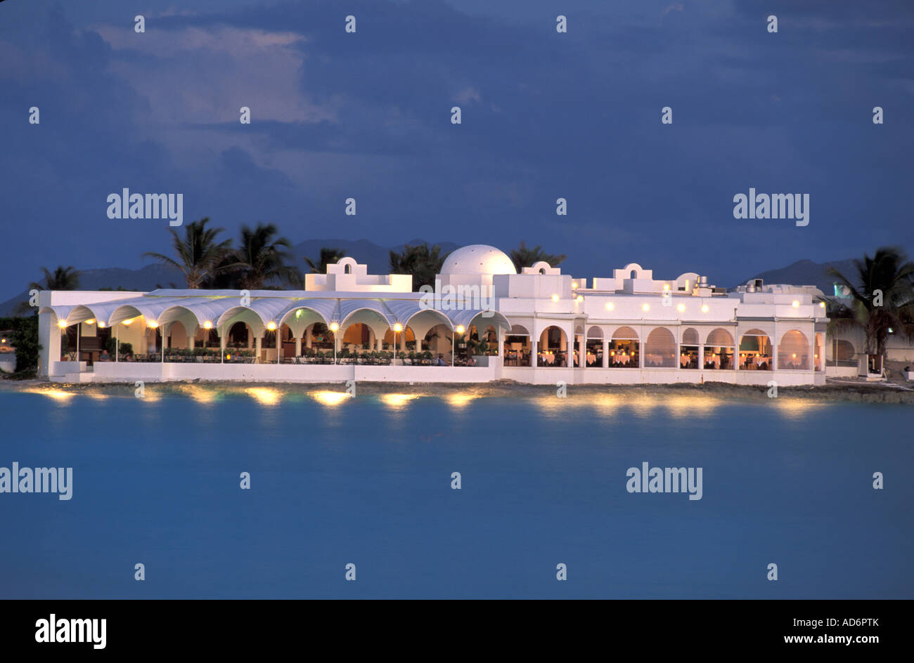 CARIBBEAN Anguilla British West Indies Cap Juluca Resort Pimms Restaurant At Night CARIBBEAN Anguilla British West Indies Cap Juluca Resort Pimms Restaurant At Night